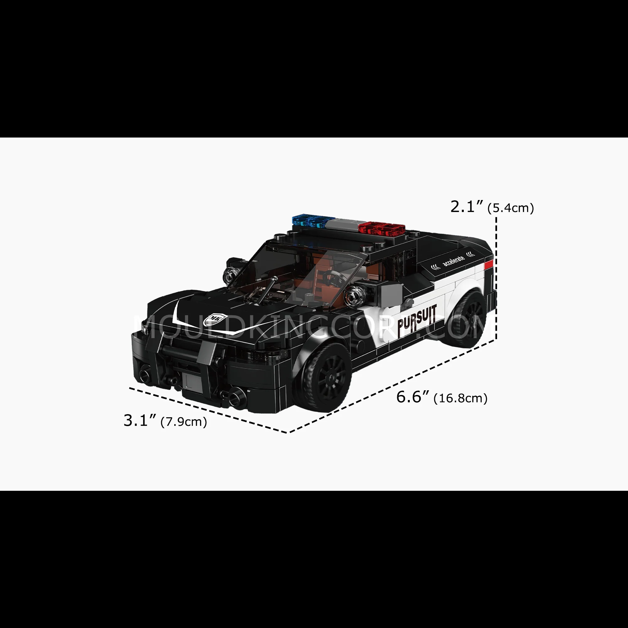 Mould King 27098 Challenger Police Car Building Set | 443 Pcs - Image 6