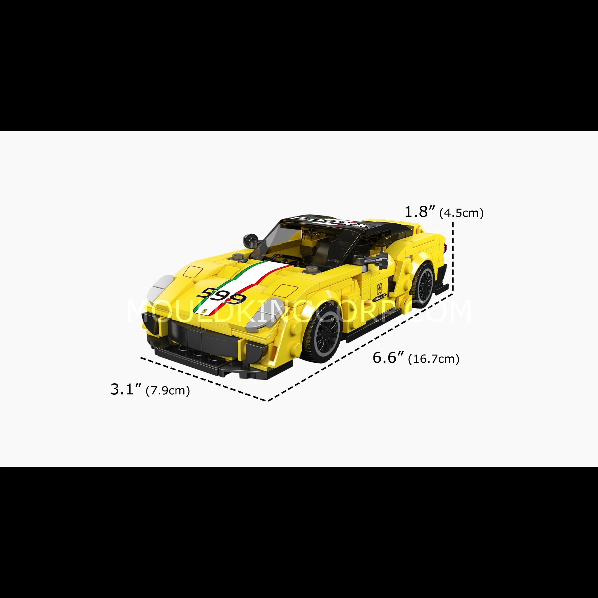 Mould King 27118 iconic 599XX Italian Racing Car Building Set | 438 Pcs - Image 6