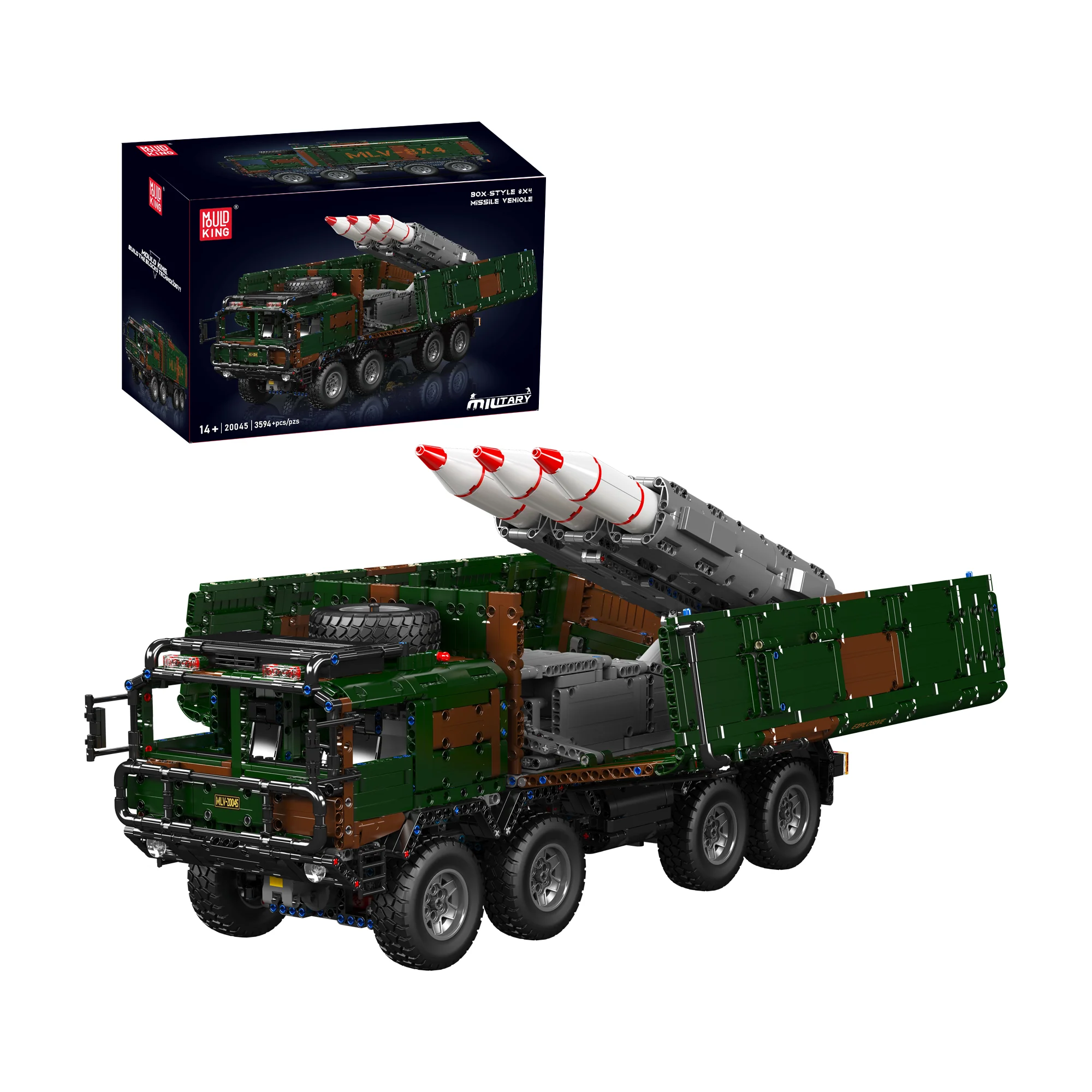 Mould King 20044/20045 8x4 RC Missile Truck Military Building Set | 3,594 Pcs - Image 7
