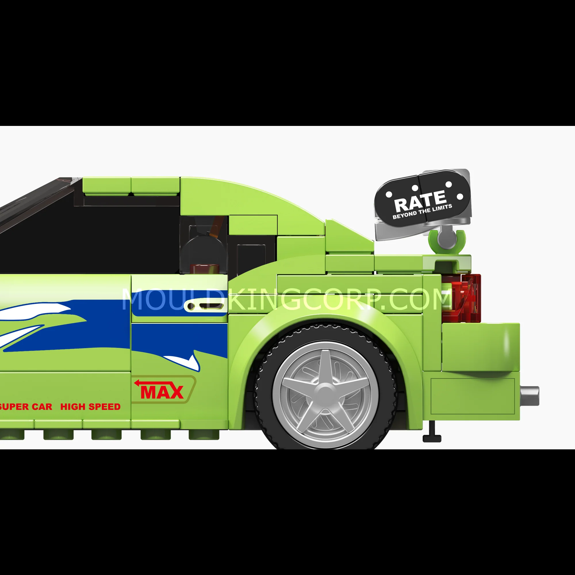 Mould King 27033S Eclipse GS Green Model Car Building Set | 390 PCS - Image 3