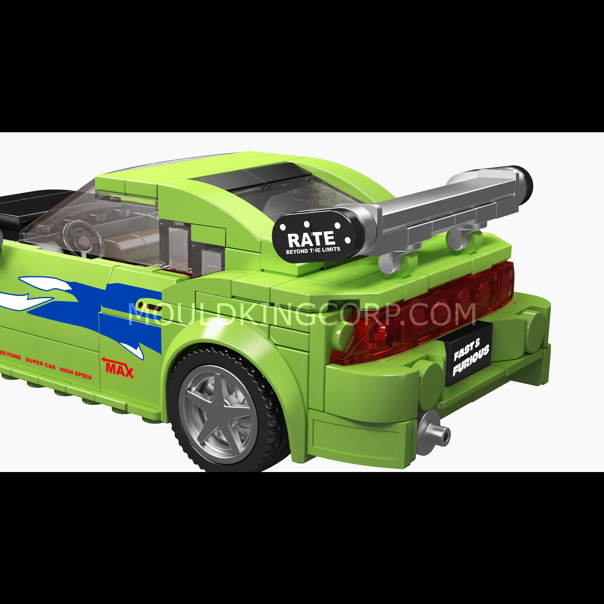 Mould King 27033S Eclipse GS Green Model Car Building Set | 390 PCS - Image 5