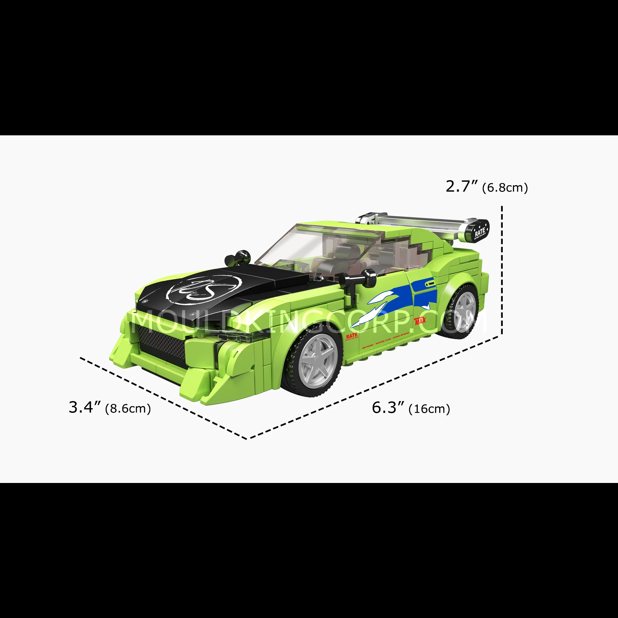 Mould King 27033S Eclipse GS Green Model Car Building Set | 390 PCS - Image 6