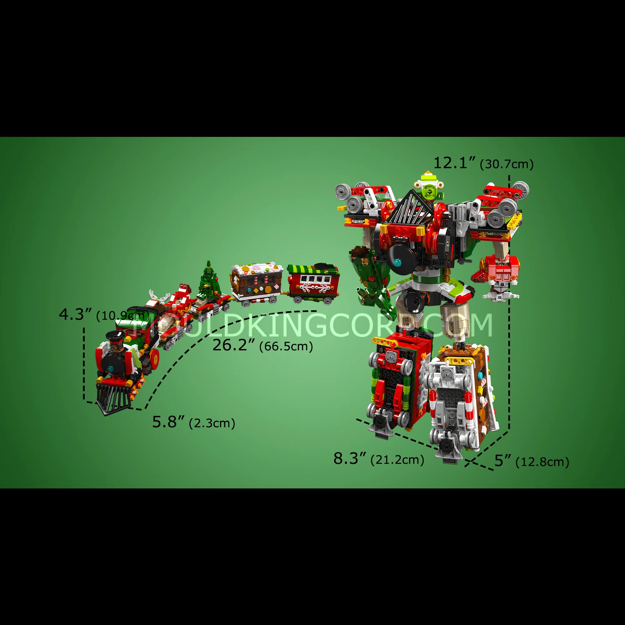 Mould King 12028 2in1 Transformer Christmas Train Building Set | 1,522 PCS - Image 6