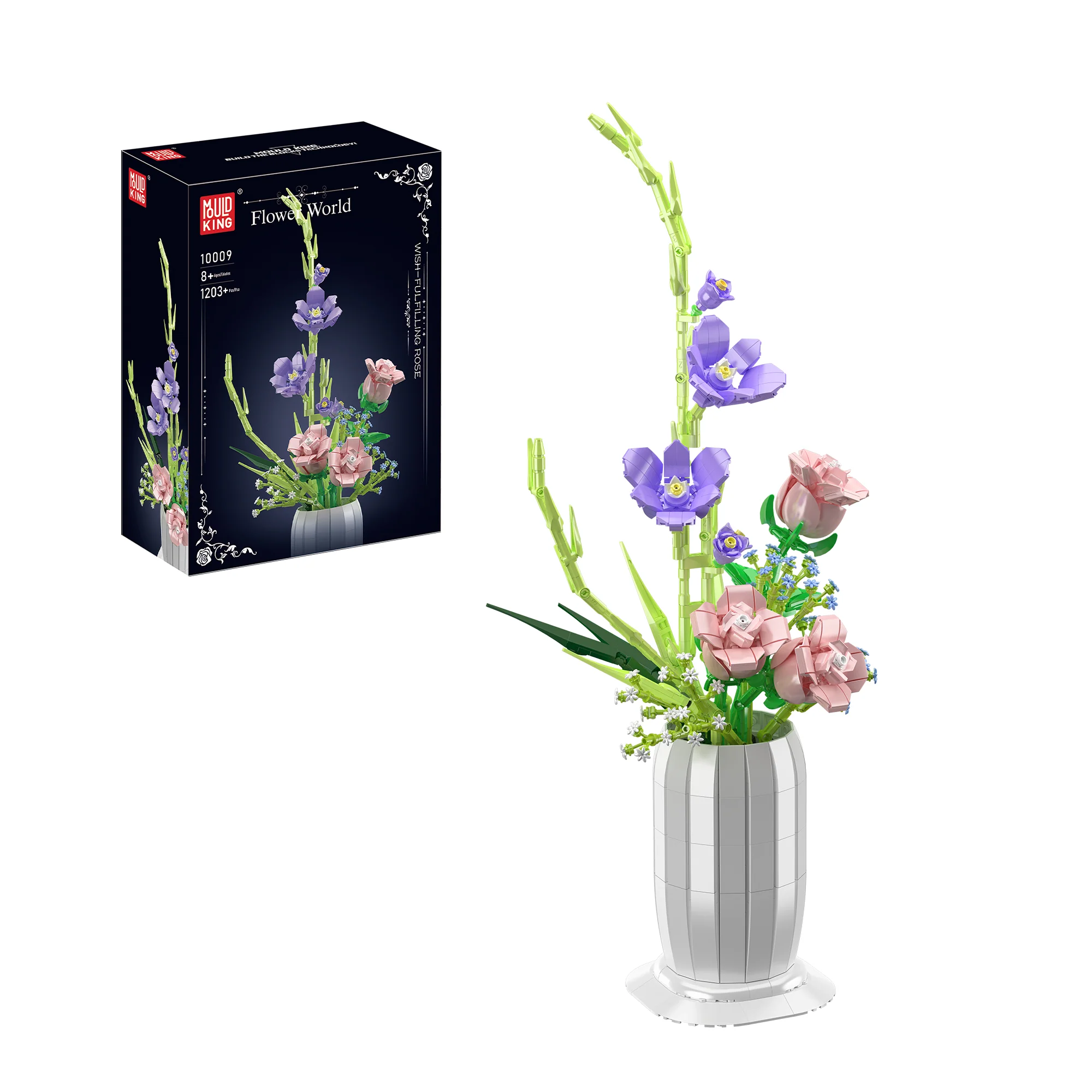 Mould King 10009 Wish-fulling Rose Flower Bouquet Building Set | 1,203 PCS