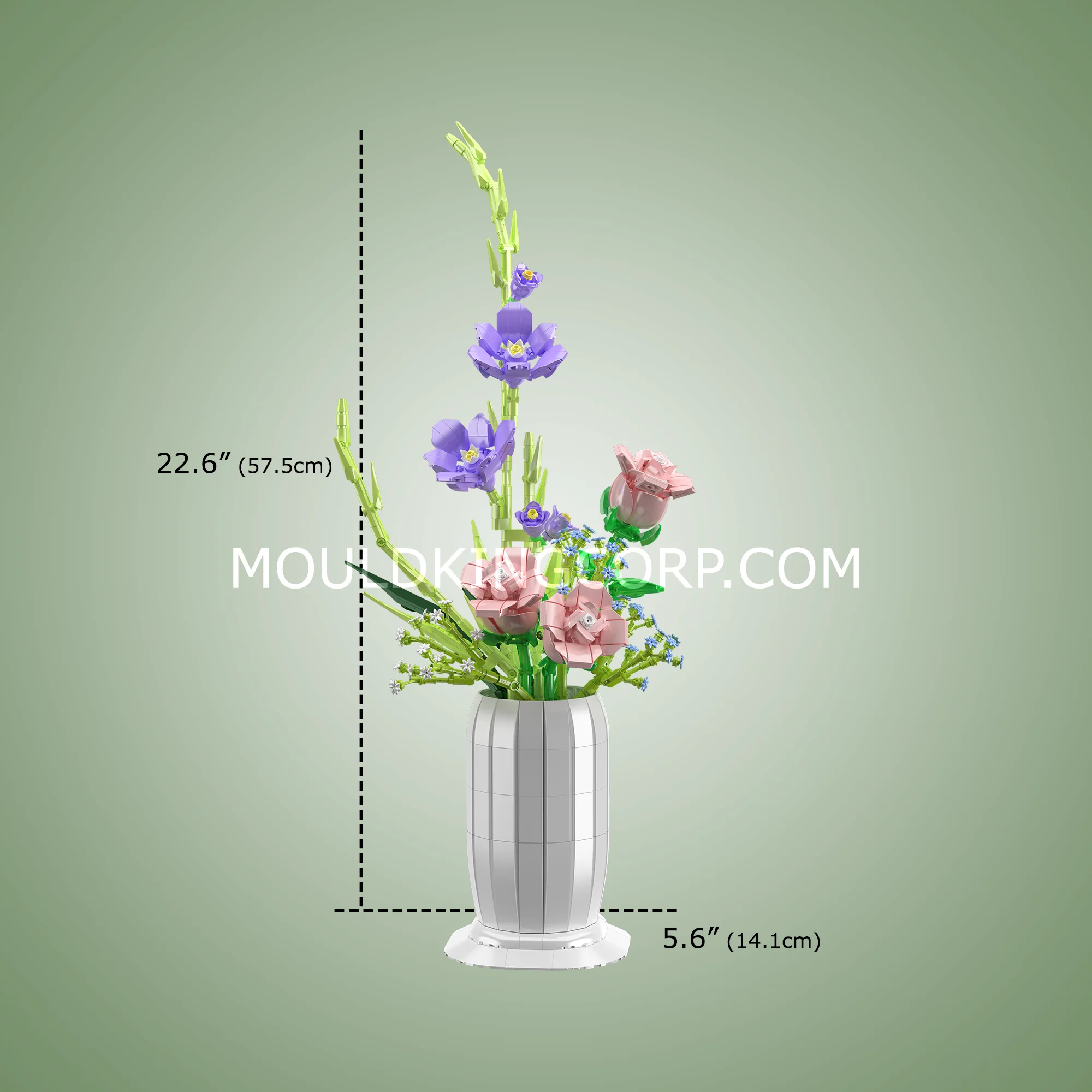Mould King 10009 Wish-fulling Rose Flower Bouquet Building Set | 1,203 PCS - Image 3