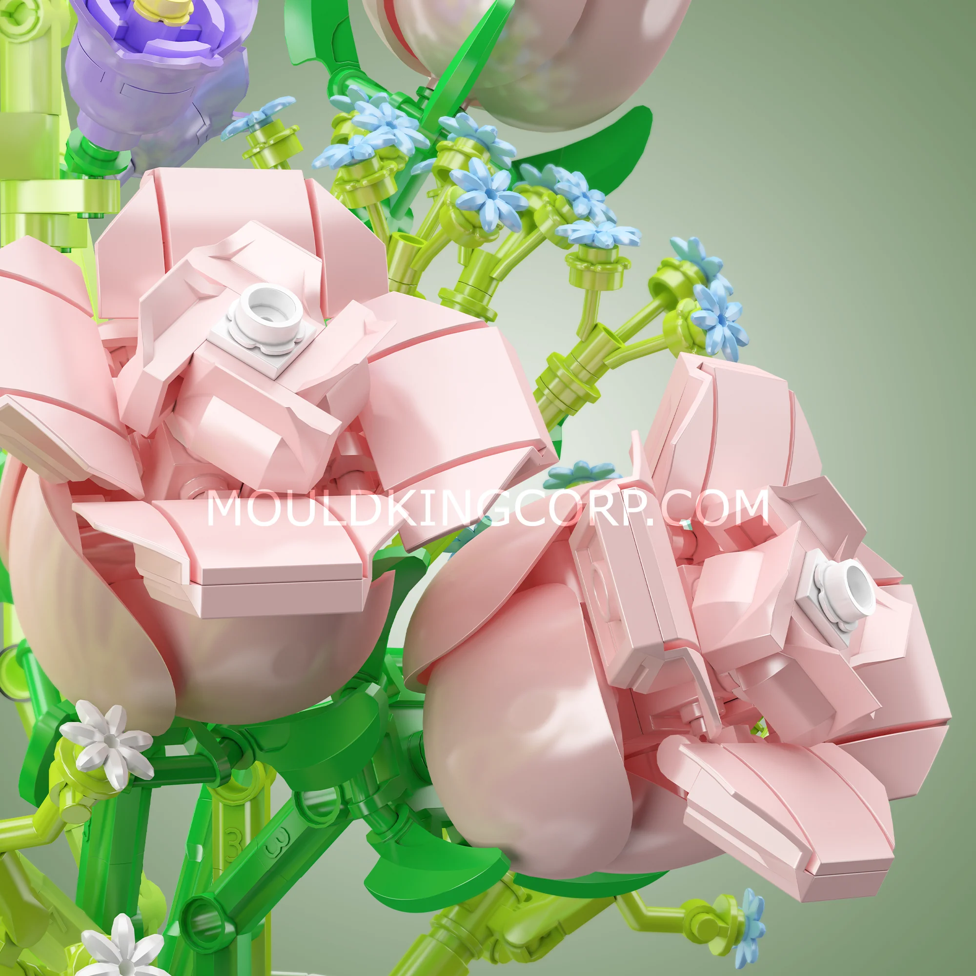 Mould King 10009 Wish-fulling Rose Flower Bouquet Building Set | 1,203 PCS - Image 5