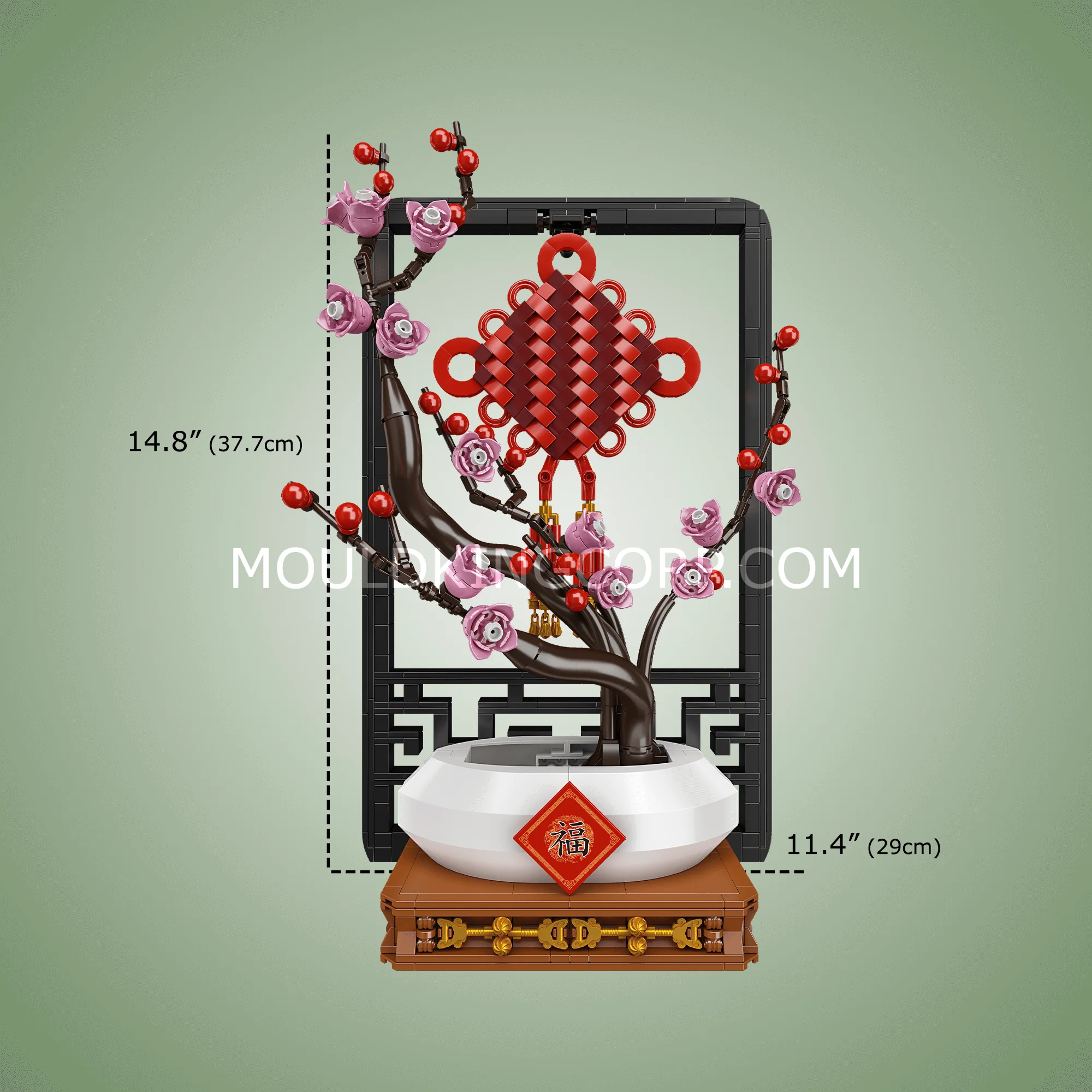 Mould King 10014 Chinese Knot Potted Plum Blossom Building Set | 1,078 PCS - Image 5