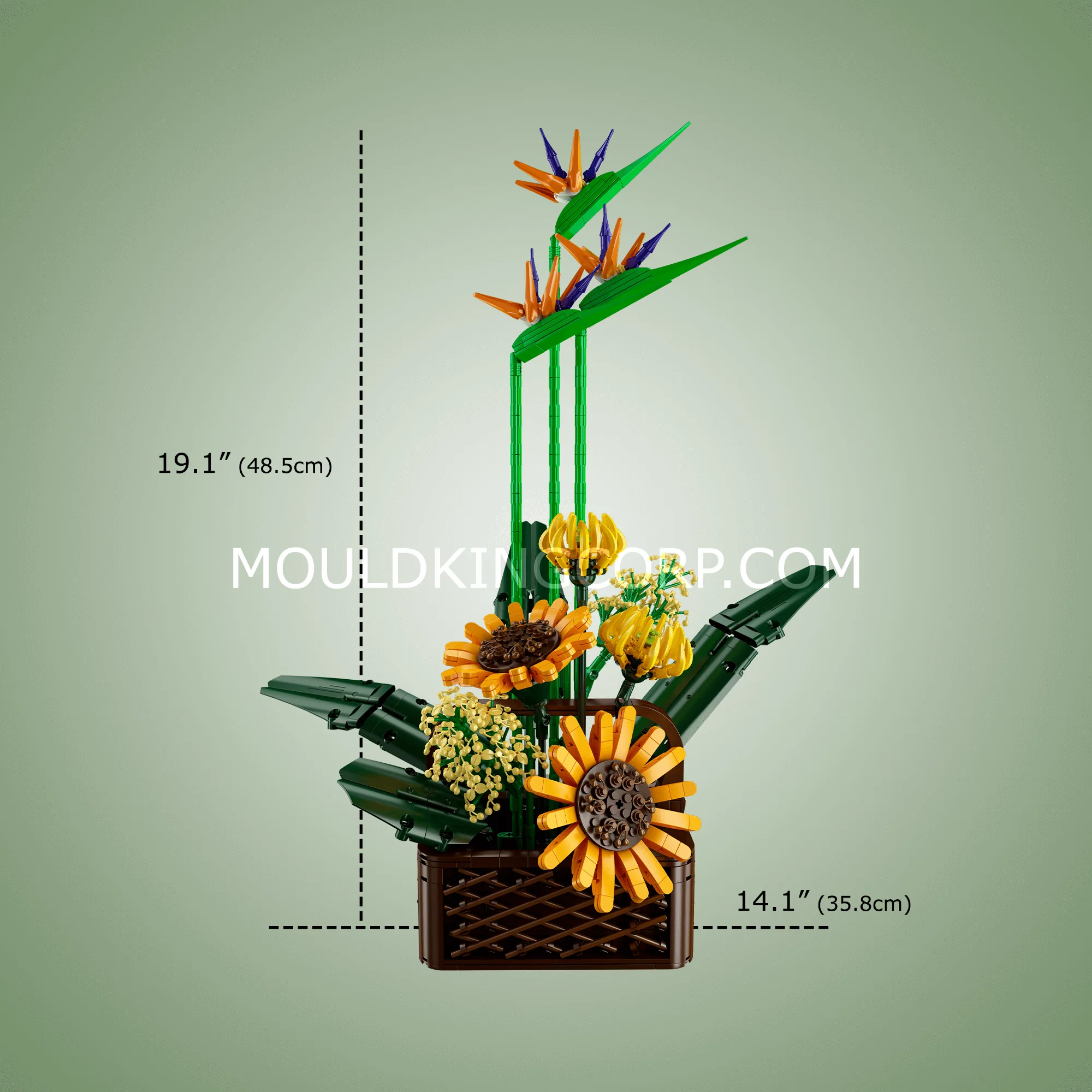Mould King 10024 Birds of Paradise Flower Bouquet Building Set | 1,608 PCS - Image 5