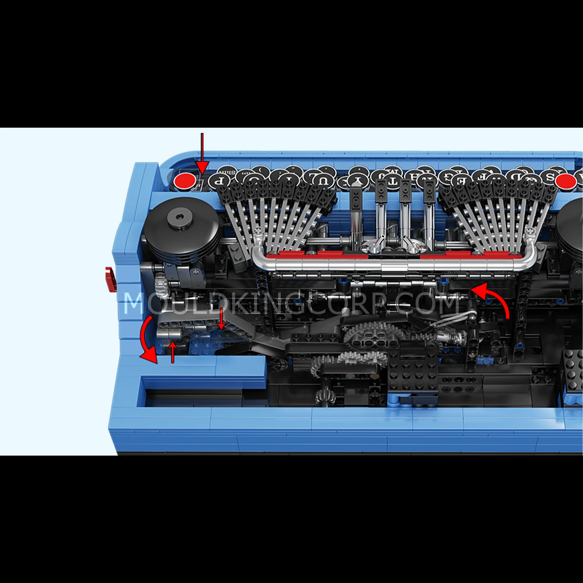 MOULD KING 10032 Retro Typewriter Building Toy Set | 2,139 PCS - Image 5