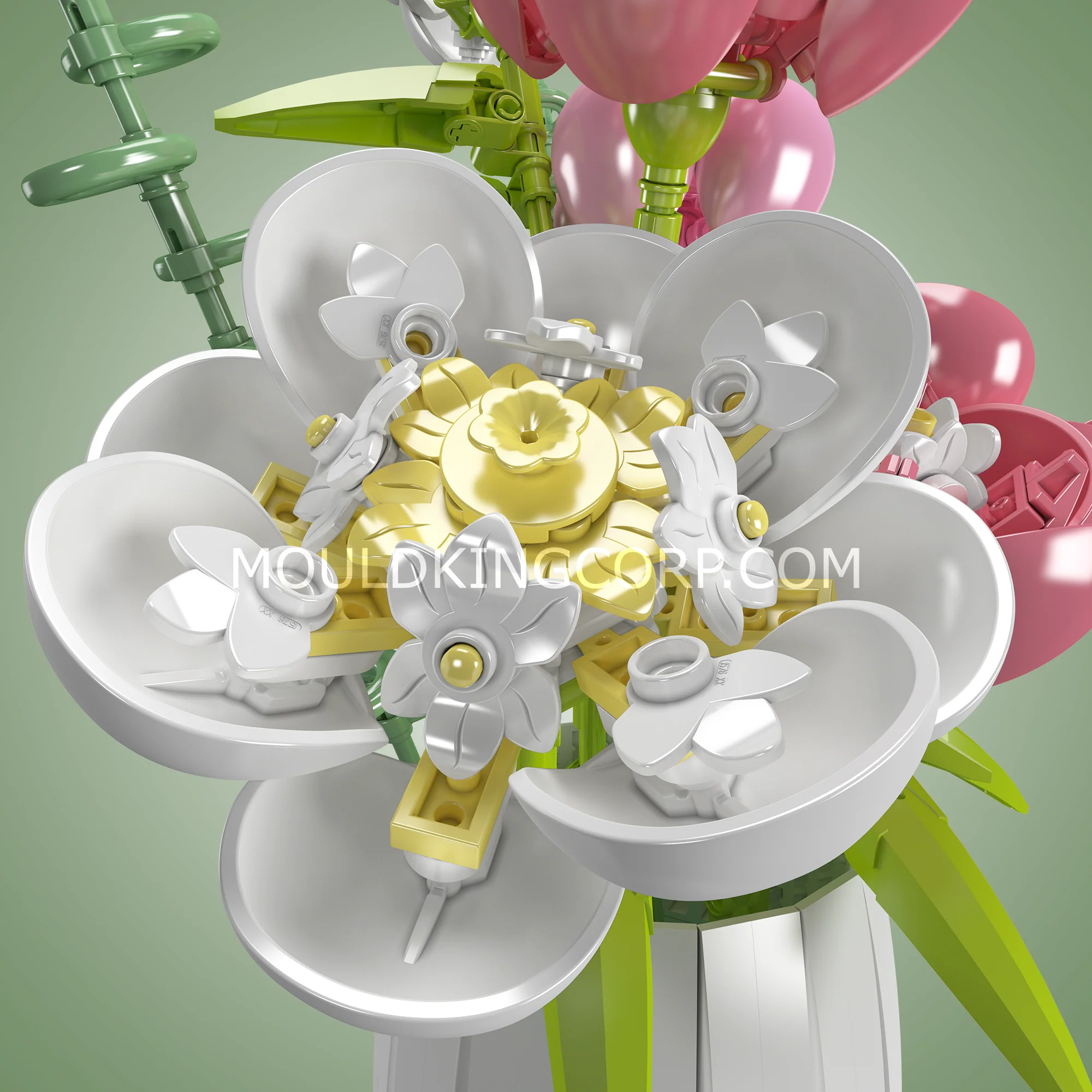 Mould King 10059 Peony Flowers Bouquet Building Set | 866 PCS - Image 4