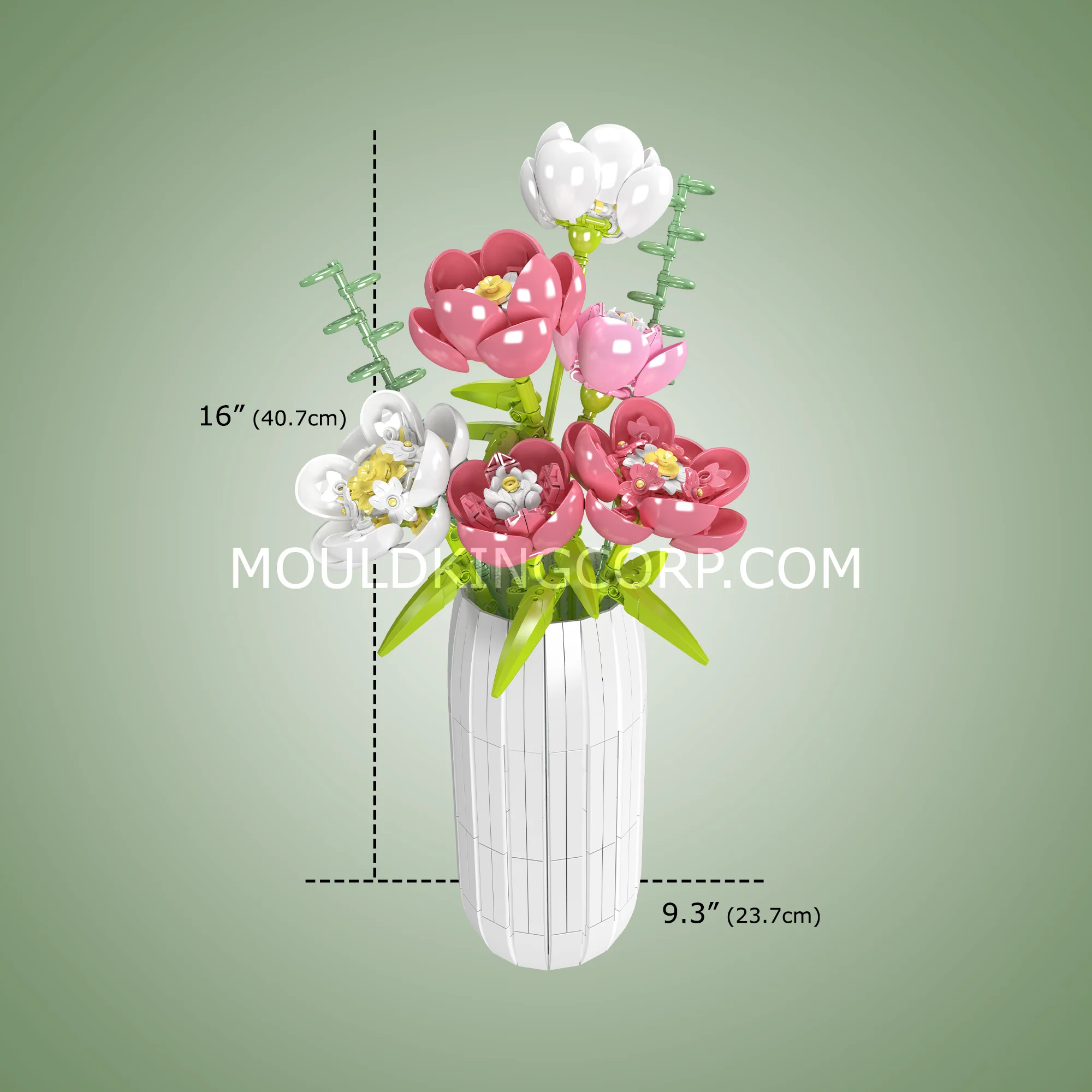 Mould King 10059 Peony Flowers Bouquet Building Set | 866 PCS - Image 5