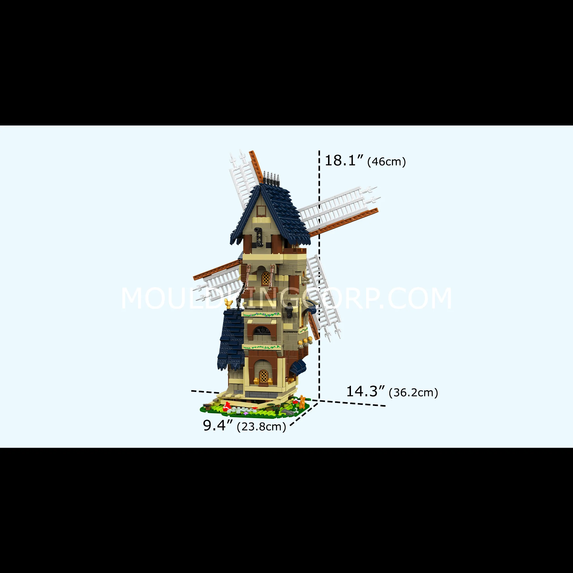 Mould King 10060 Medieval Europe Windmill Building Set | 1,584 Pcs - Image 6