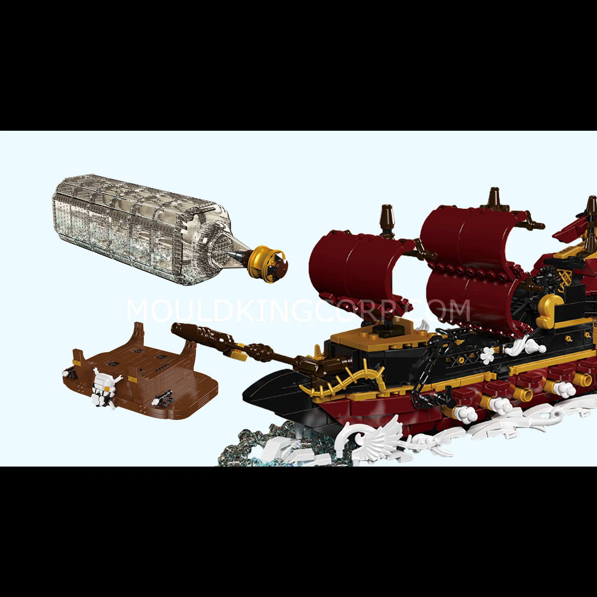 Mould King 10066 Queen Revenger Ship-In-a-Bottle Building Set | 2,488 PCS - Image 5