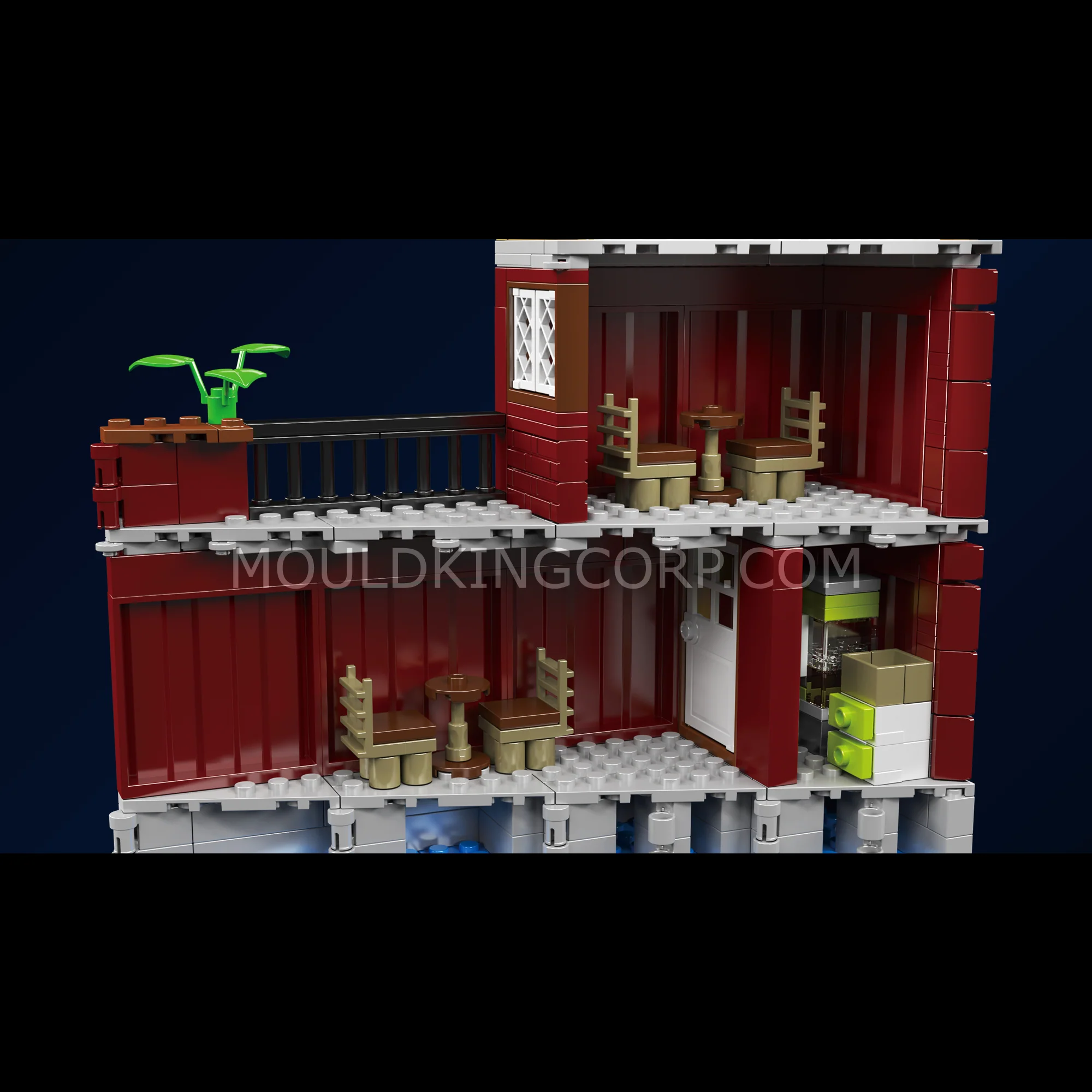 Mould King 10143 Seaside Restaurant Block Building Set | 989 Pcs - Image 3