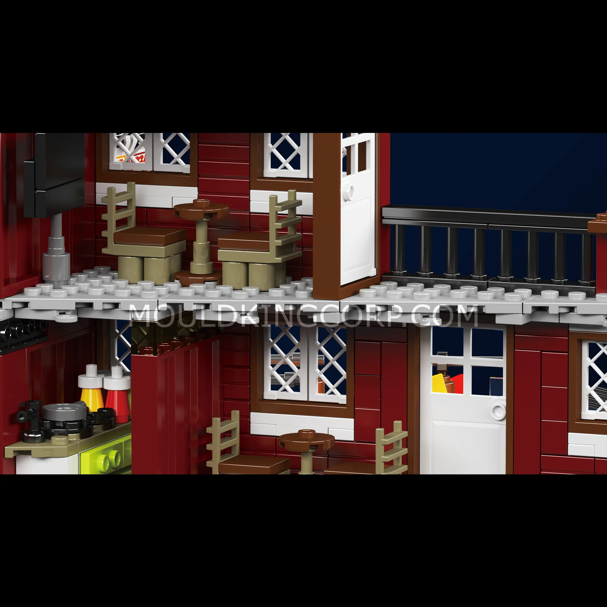 Mould King 10143 Seaside Restaurant Block Building Set | 989 Pcs - Image 4