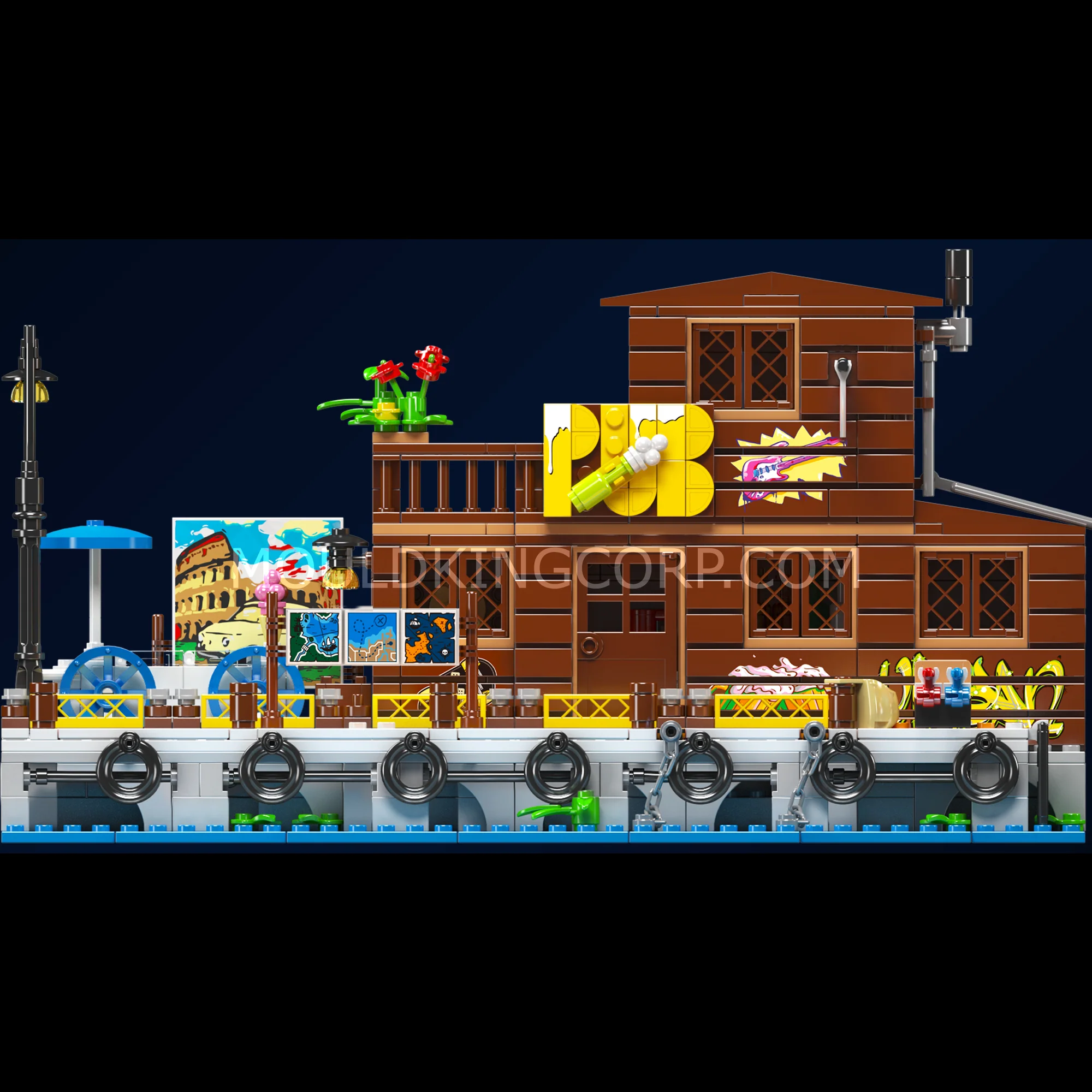 Mould King 10143 Seaside Restaurant Block Building Set | 989 Pcs - Image 5