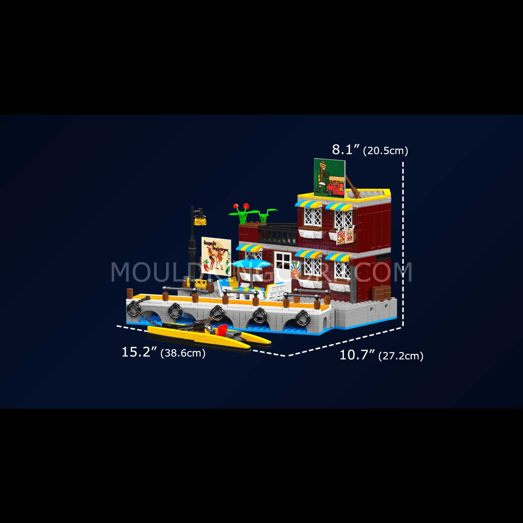 Mould King 10143 Seaside Restaurant Block Building Set | 989 Pcs - Image 6