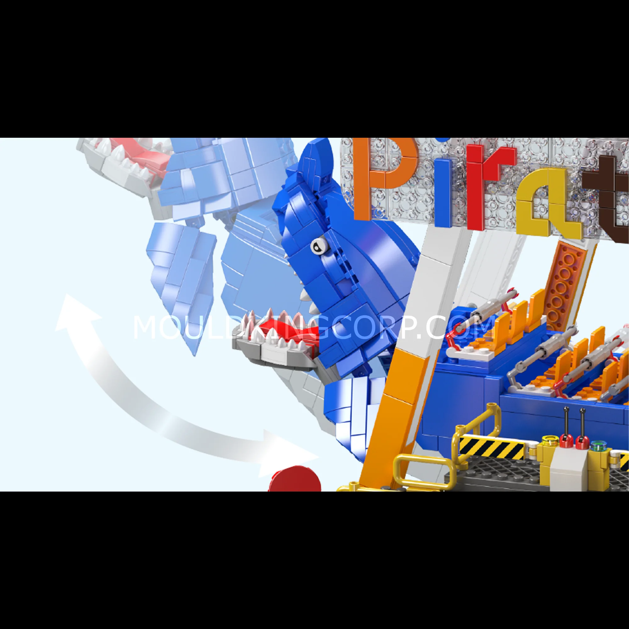 Mould King 11017 Electric Shark Pirate Ship Ride Building Set | 1,922 Pcs - Image 4
