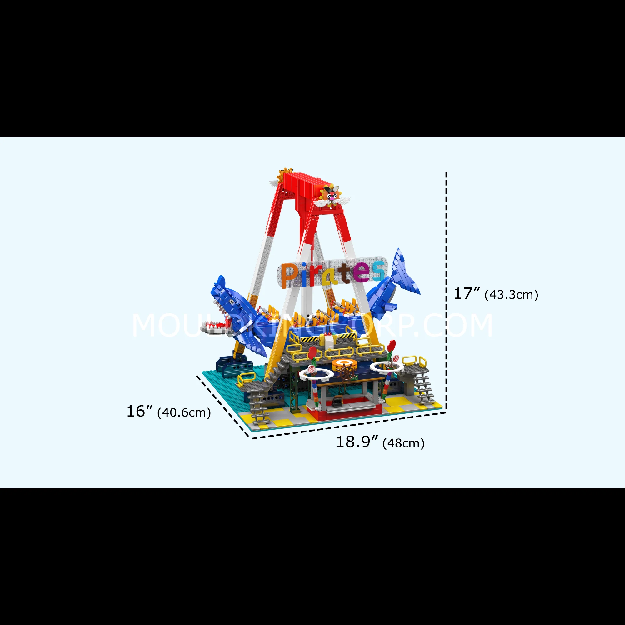 Mould King 11017 Electric Shark Pirate Ship Ride Building Set | 1,922 Pcs - Image 6
