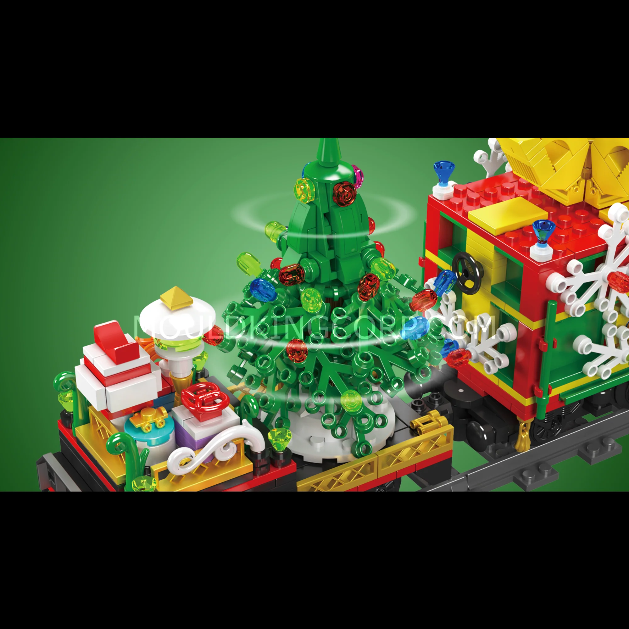 MOULD KING 12012 Christmas Train with Light & Music Buidling Set | 1,457 PCS - Image 4