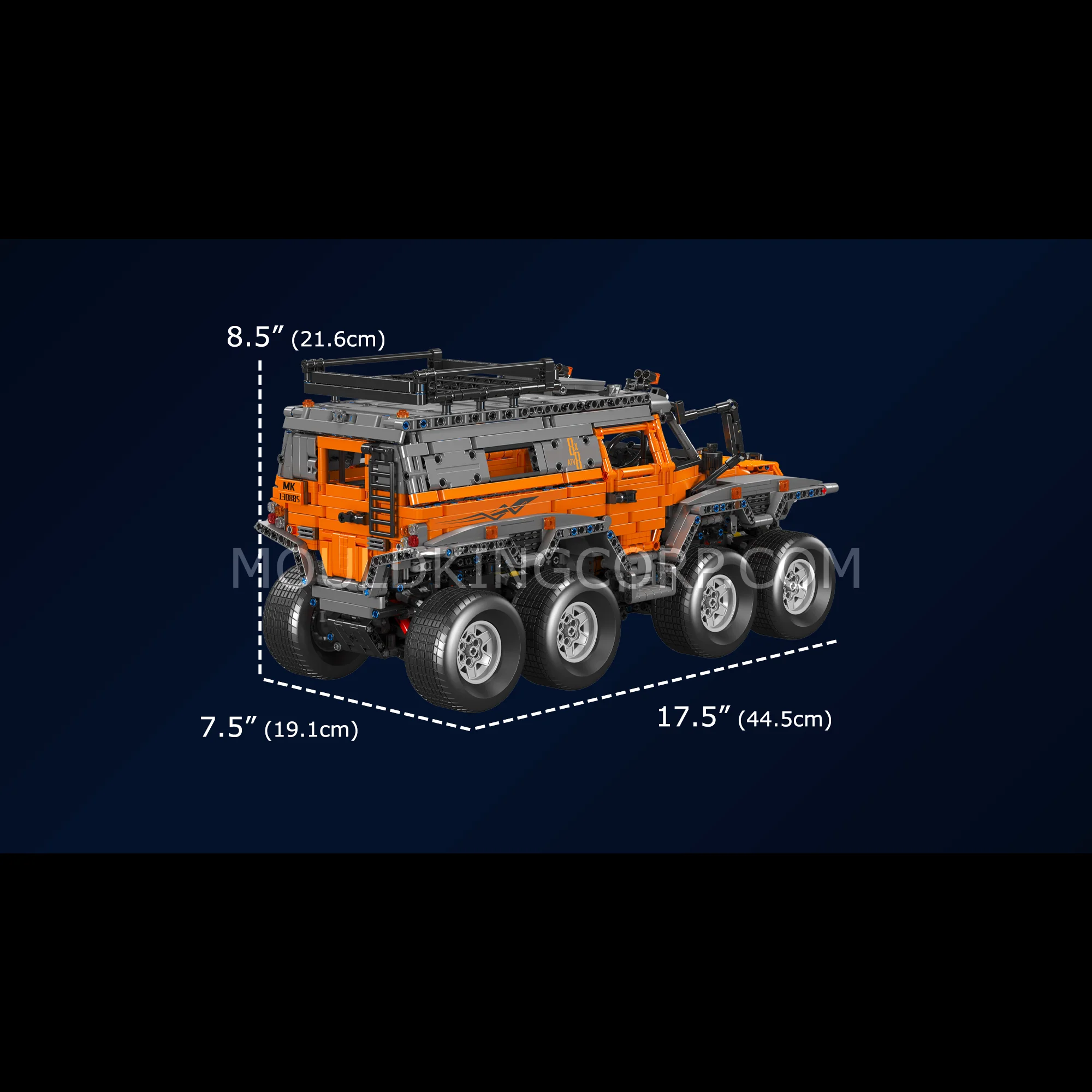 Mould King 13088S Avtoros Shama Remote Controlled 8WD Truck Building Set | 3,062 PCS - Image 6
