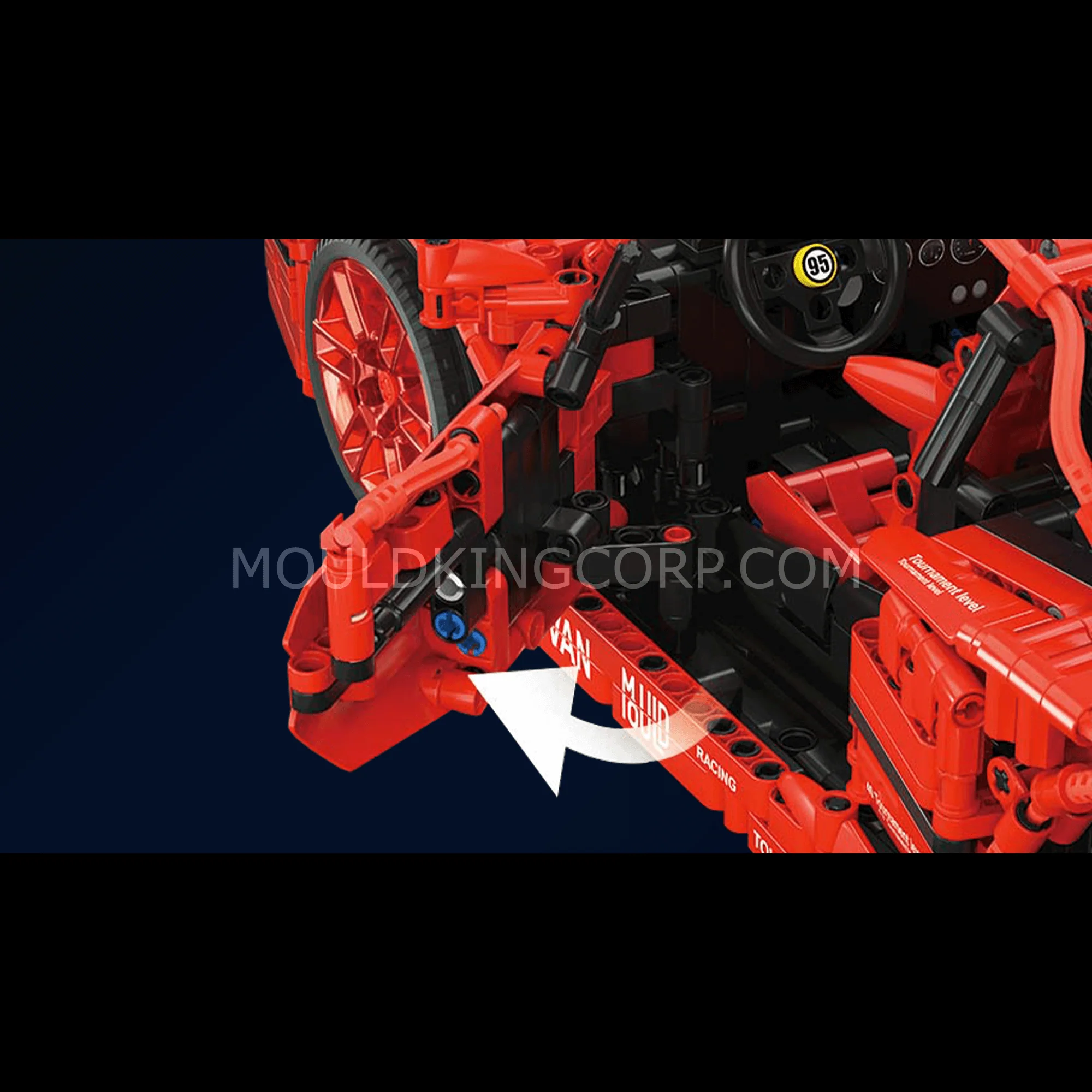 Mould King 13095 F40 Limited Edition Race Car Remote Controlled Building Kit | 2,688 PCS - Image 4