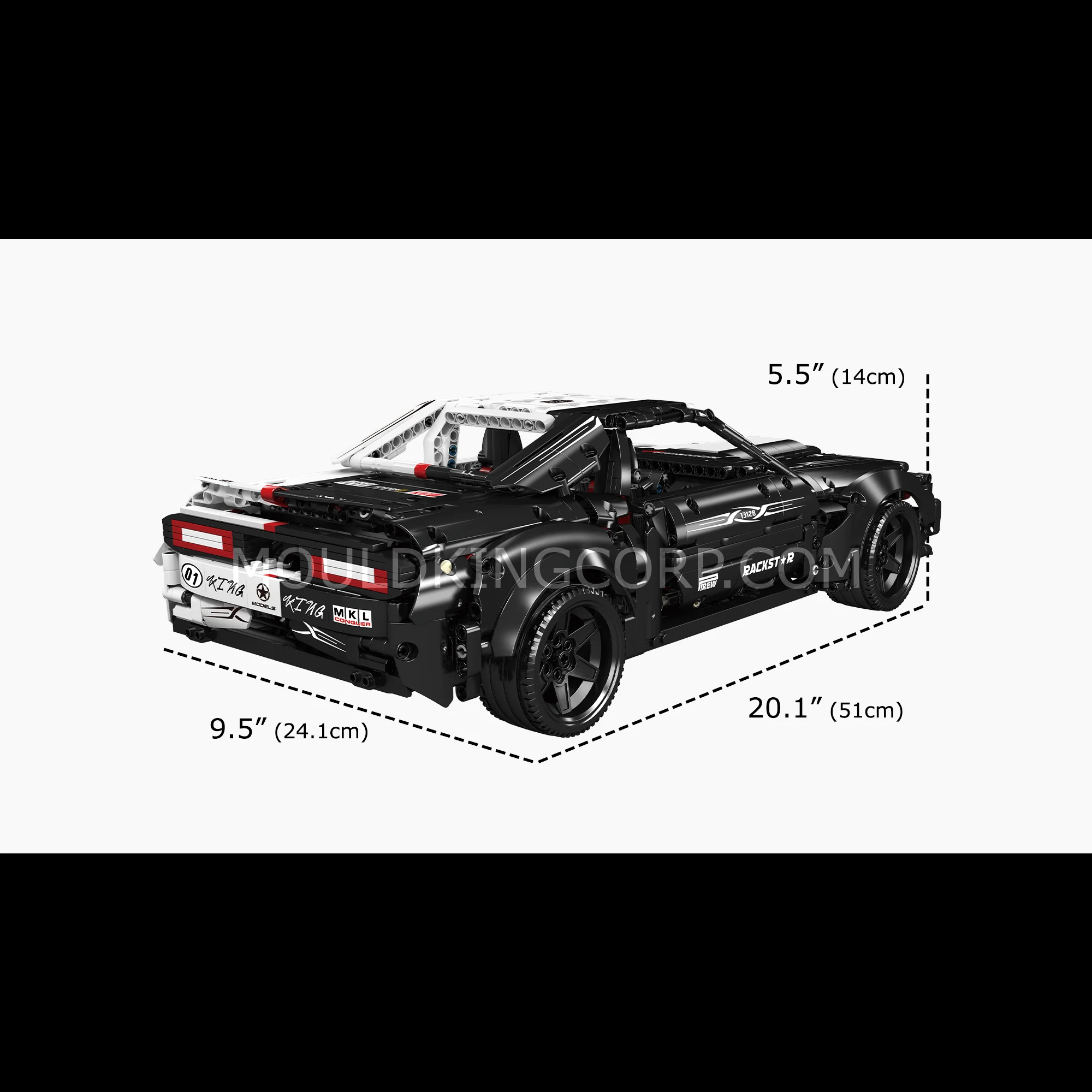 MOULD KING 13128 Remote Controlled Hellcat Muscle Car Building Set | 1678 PCS - Image 6