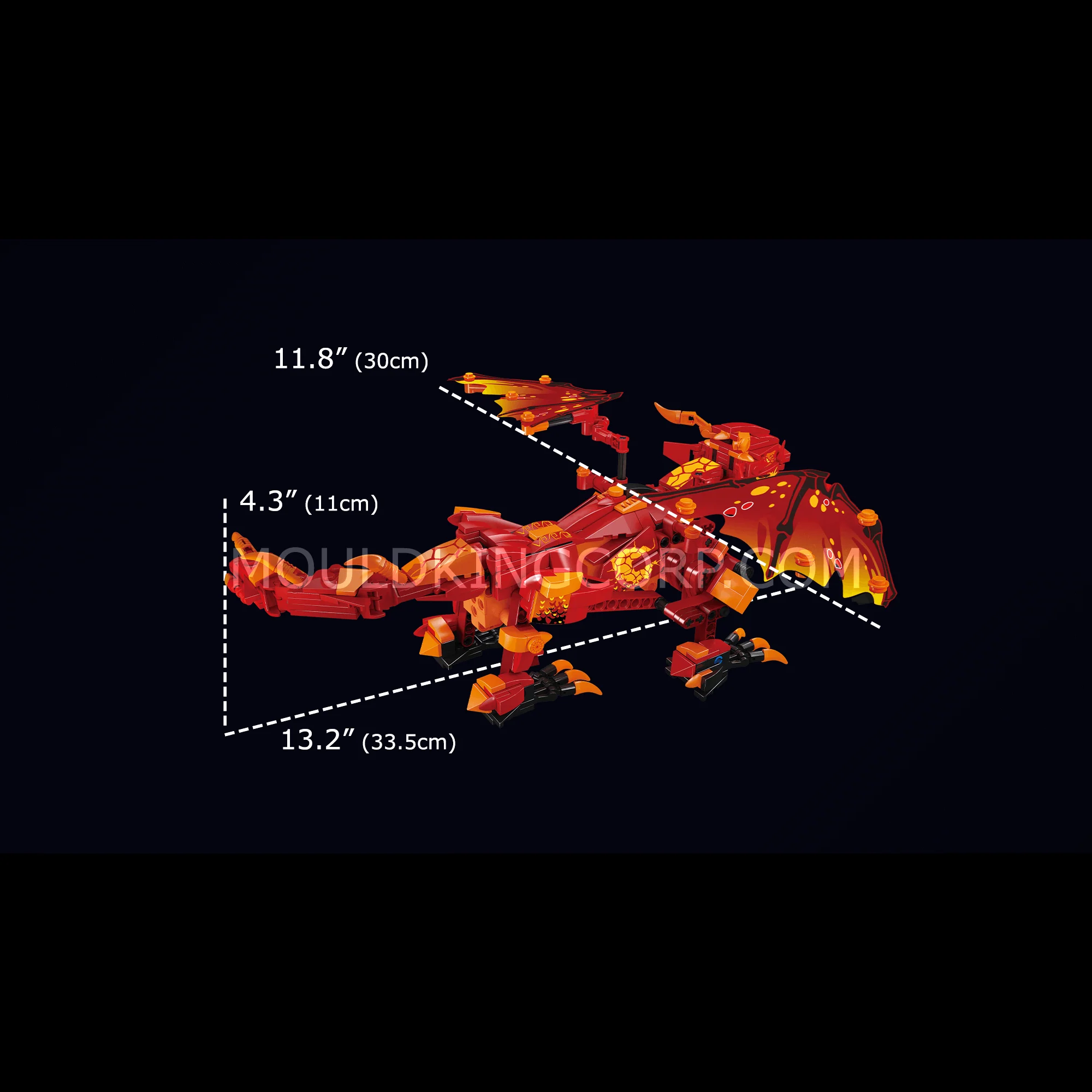 MOULD KING 13148 Remote Control Fire Dragon STEM Building Set | 485 PCS - Image 6