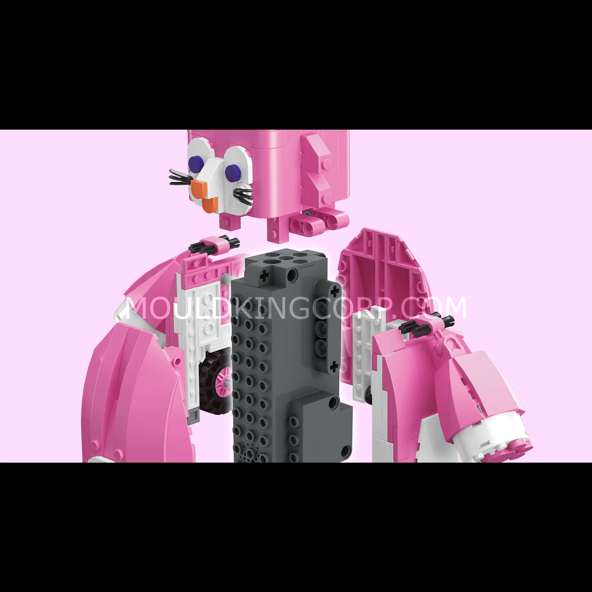 Mould King 13159 Rose Red Cute Fox Robot Building Set | 438 PCS - Image 4