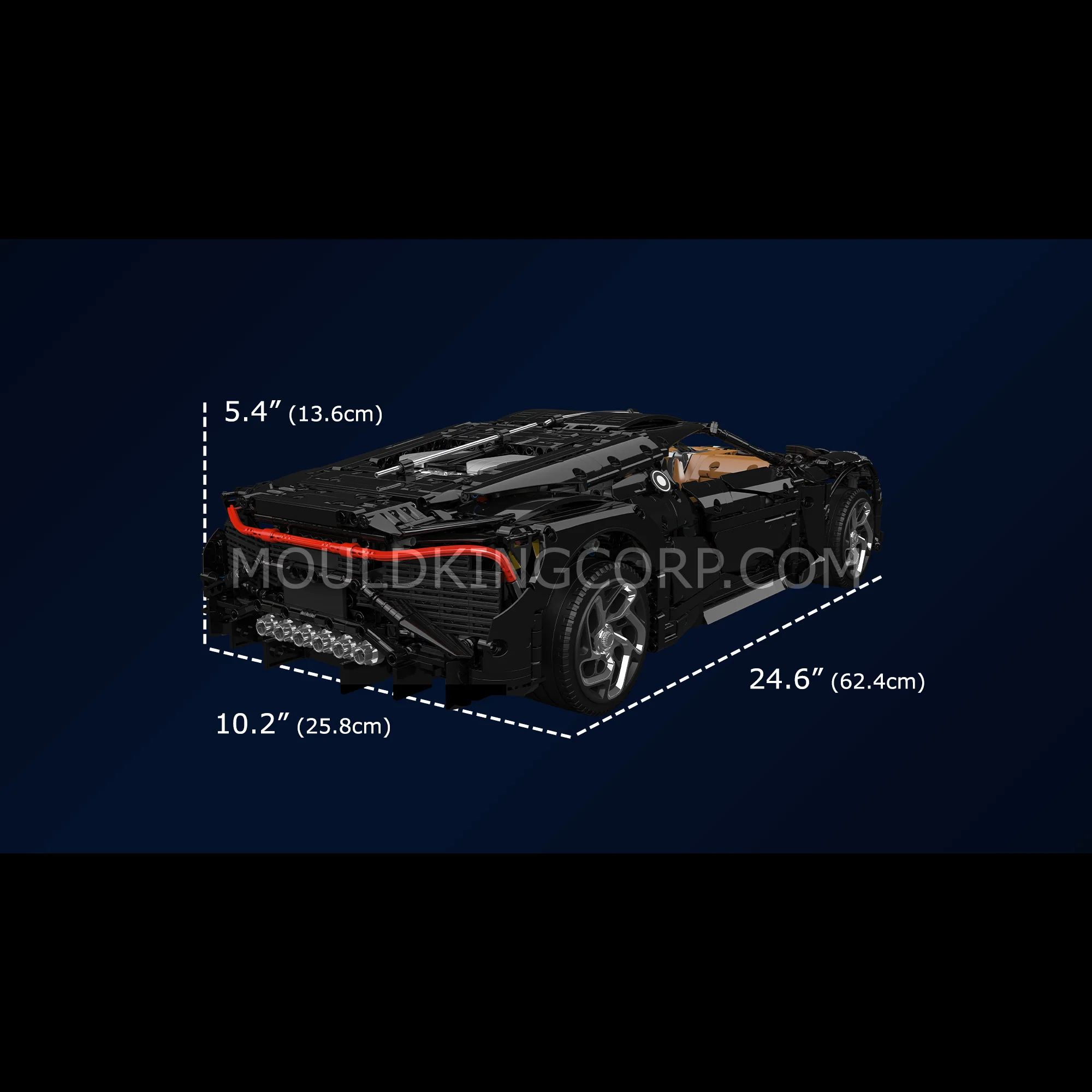 Mould King 13163 Voiture Noire Remote Controlled Hyper Car Building Set | 4,800 PCS - Image 6