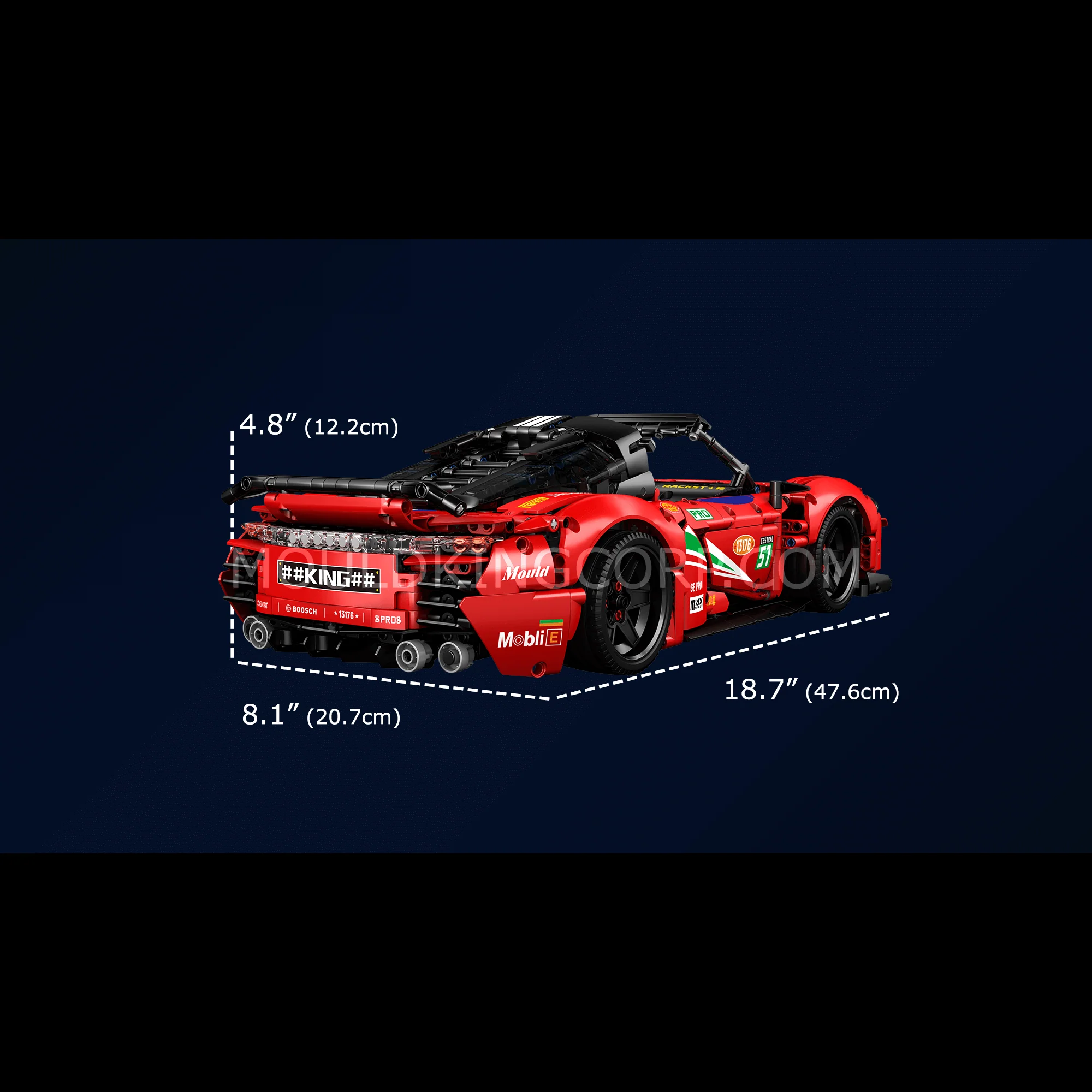 MOULD KING 13176 NO. 911 Supercar Remote Controlled Model Building Set | 1,538 PCS - Image 6