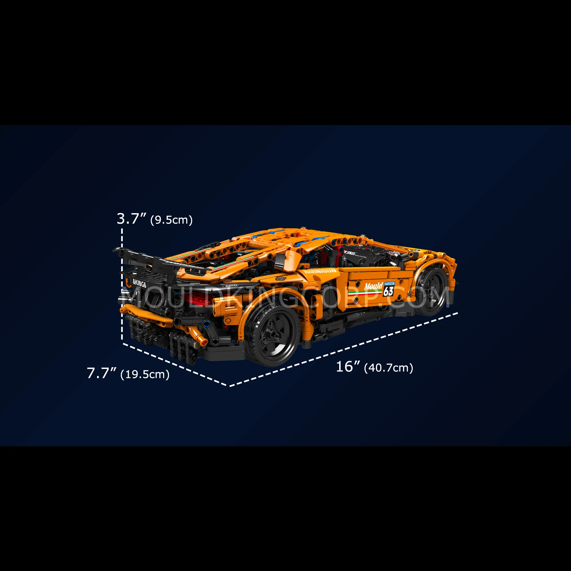 MOULD KING 13177 Italian Bull SVJ Remote Controlled Car Building Set | 1,608 PCS - Image 6