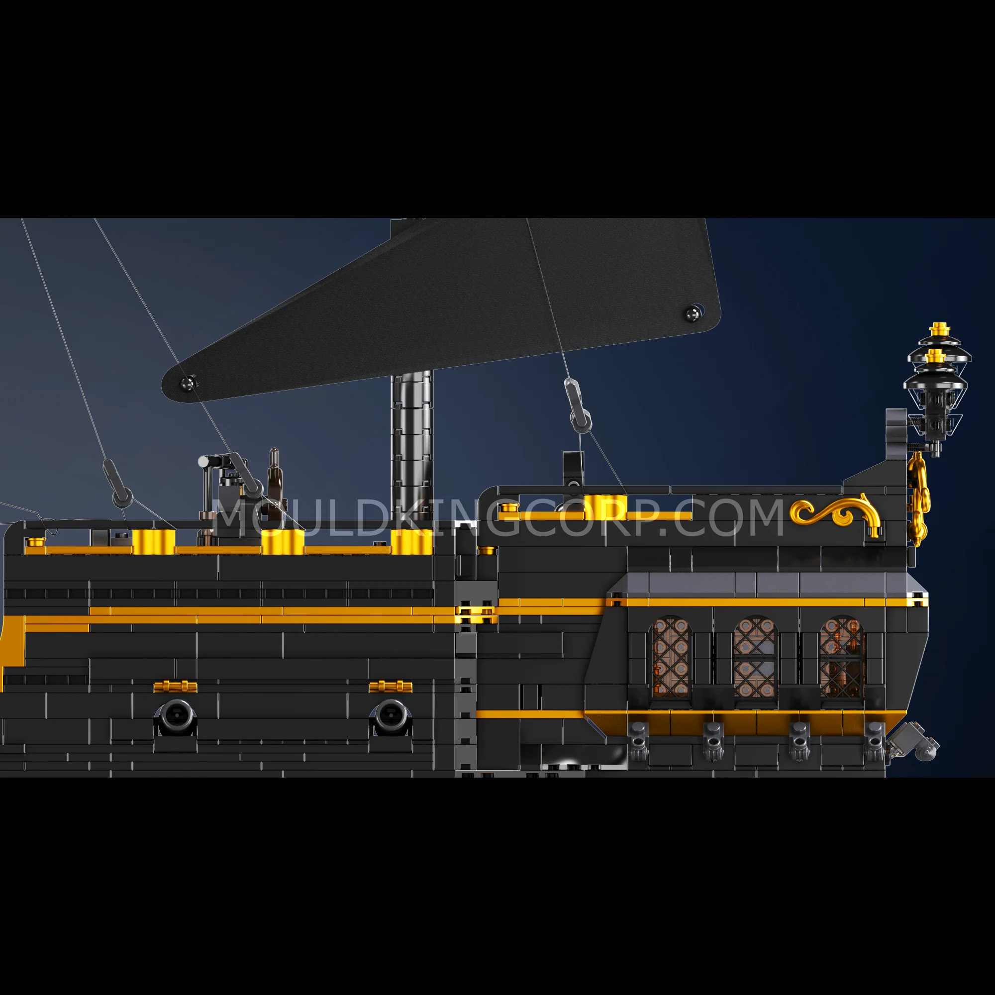 MOULD KING 13186 Black Pirate Ship Building Model Set | 4,794 PCS - Image 3