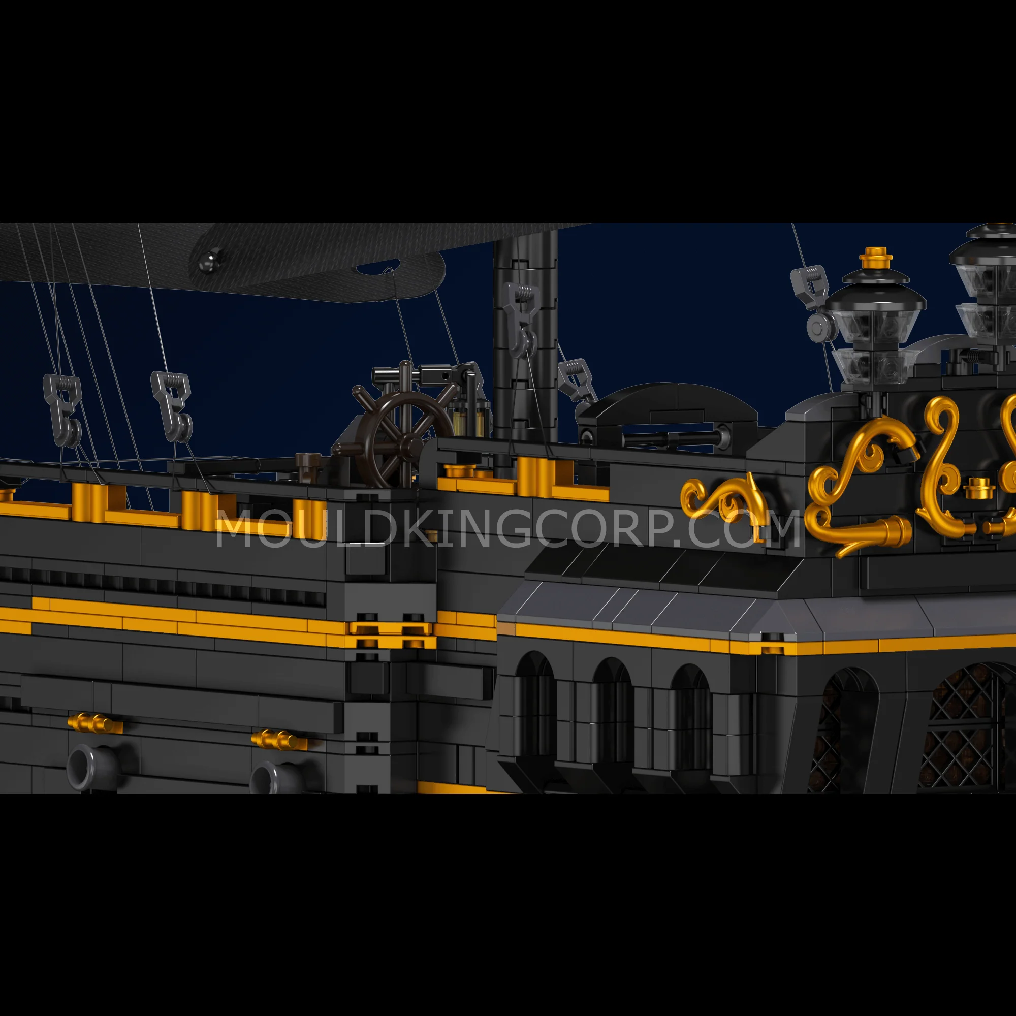 MOULD KING 13186 Black Pirate Ship Building Model Set | 4,794 PCS - Image 4