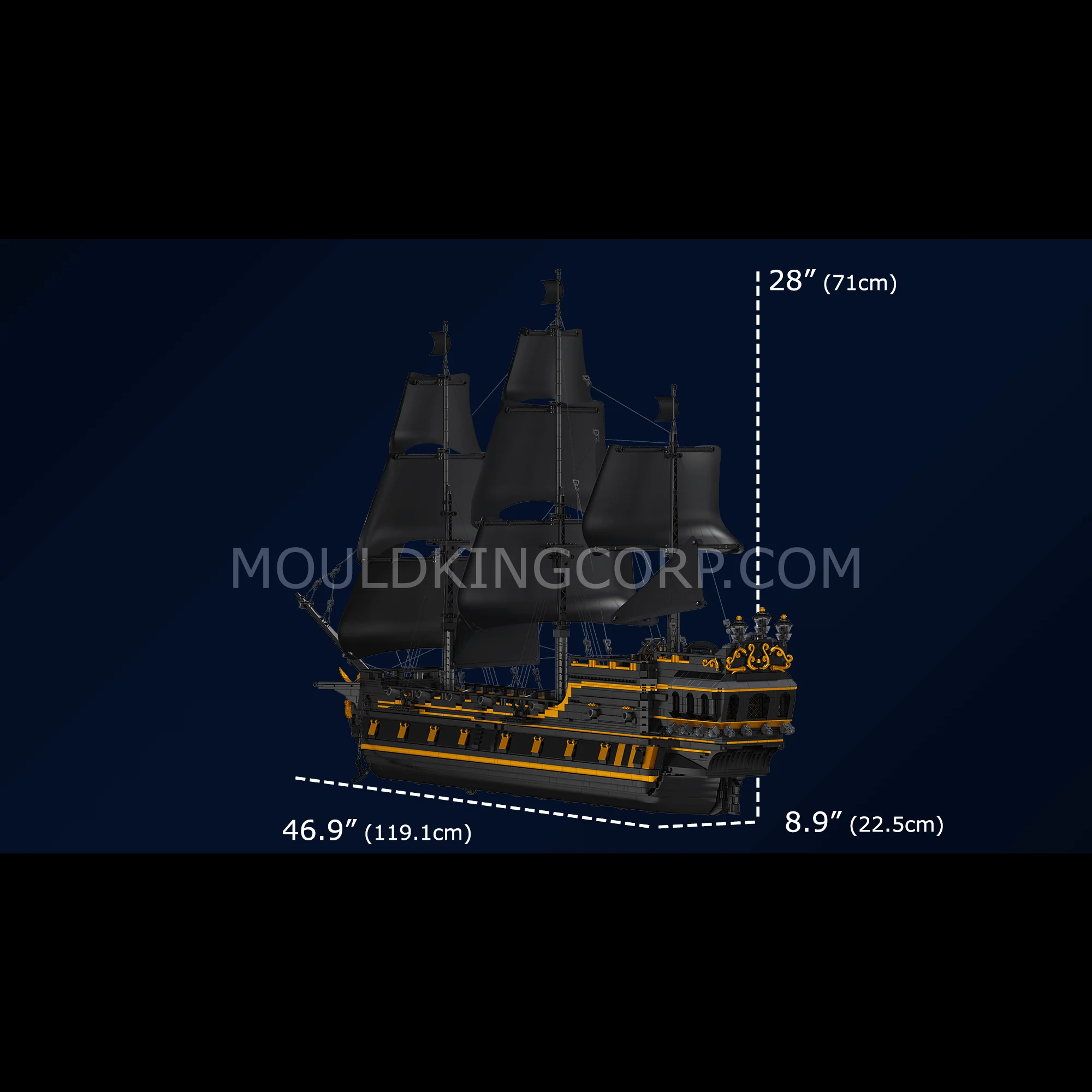 MOULD KING 13186 Black Pirate Ship Building Model Set | 4,794 PCS - Image 6