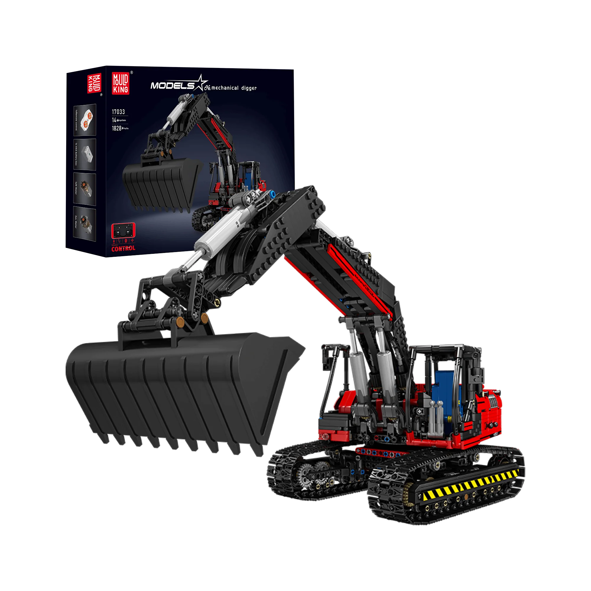MOULD KING 17032/17033 Mechanical Digger Building Model Set | 1,828 PCS - Image 7