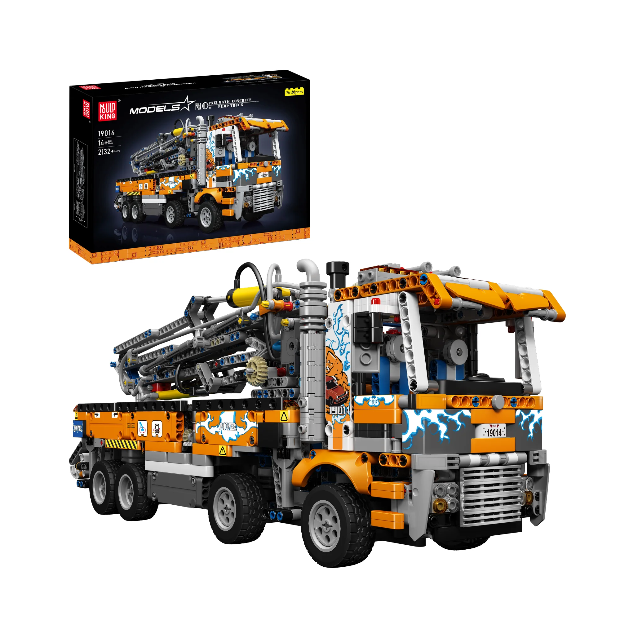 Mould King 19014 Pneumatic Concrete Pump Truck | 2,132 PCS