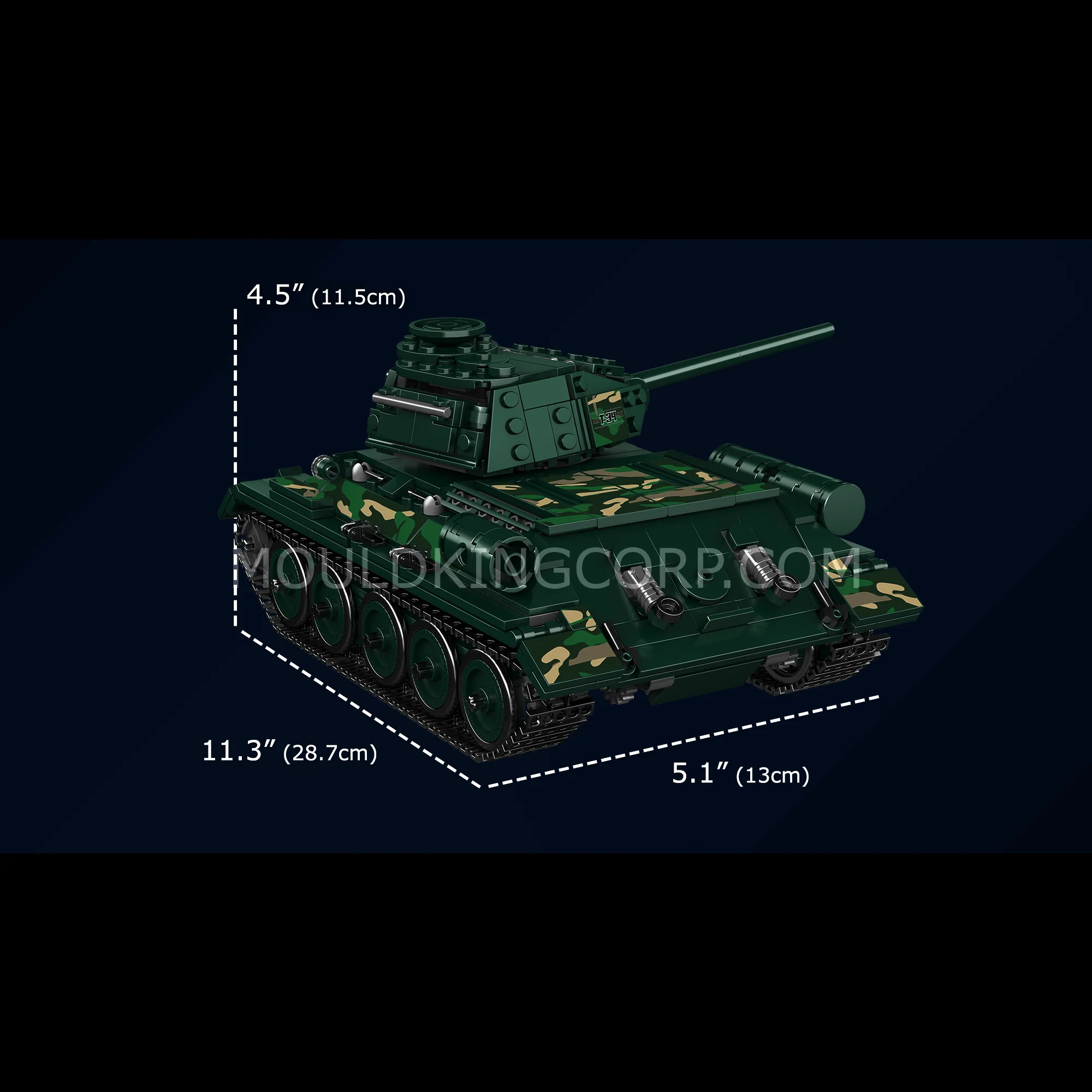 Mould King 20015 Soviet T-34 Tank Model Building Set | 800 PCS - Image 5