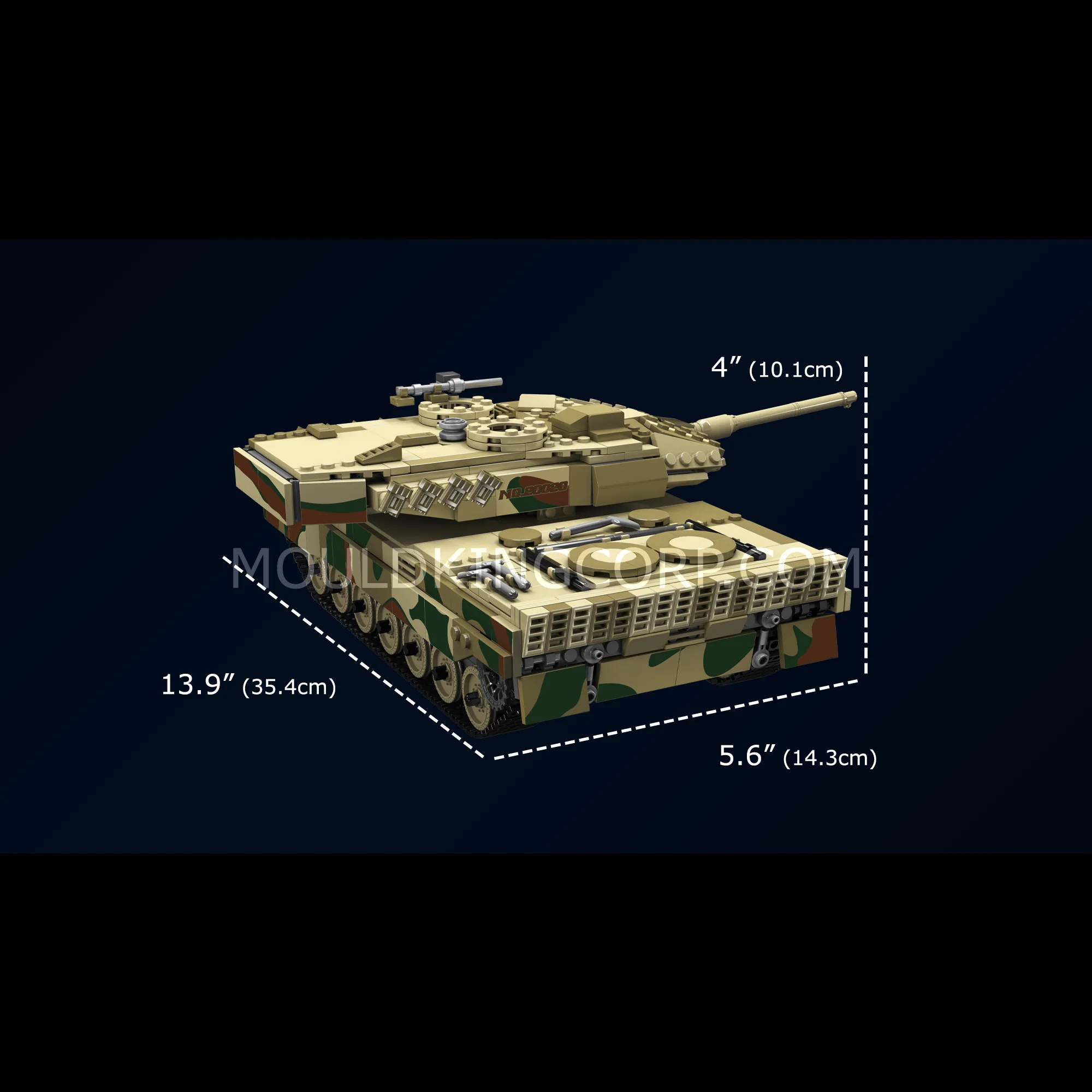 Mould King 20020S Remote Controlled LEOPARD 2 Tank Building Set | 1,100 Pcs - Image 6