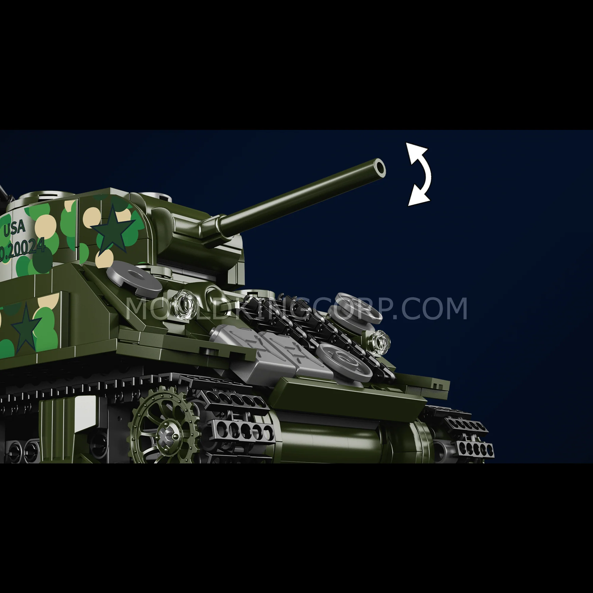 MOULD KING 20024 M4 Sherman Tank Remote Controlled Building Set | 950 PCS - Image 4
