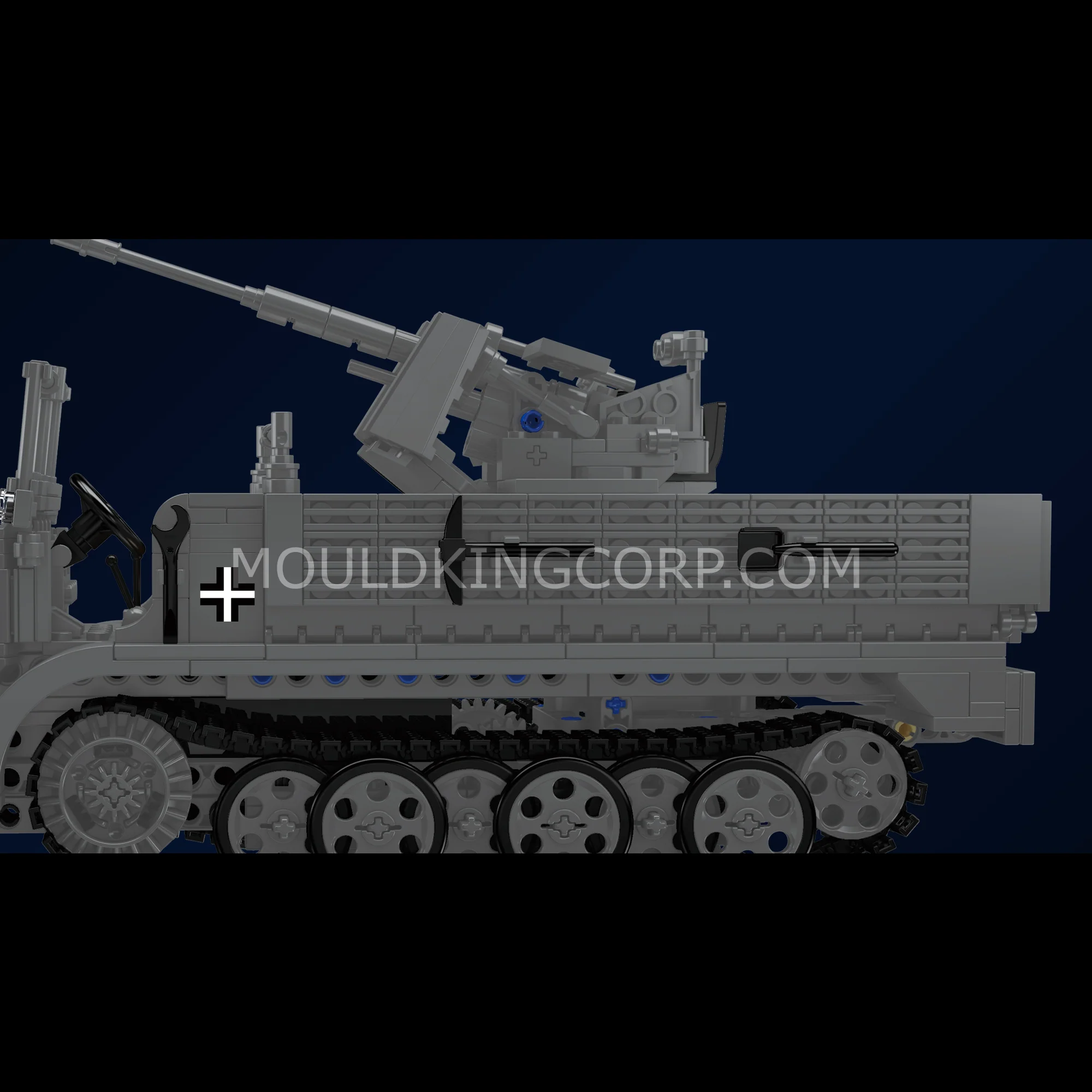 Mould King 20048 German 3.7cm Anti-Aircraft Half-Track Vehicle Building Set | 1,188 Pcs - Image 5