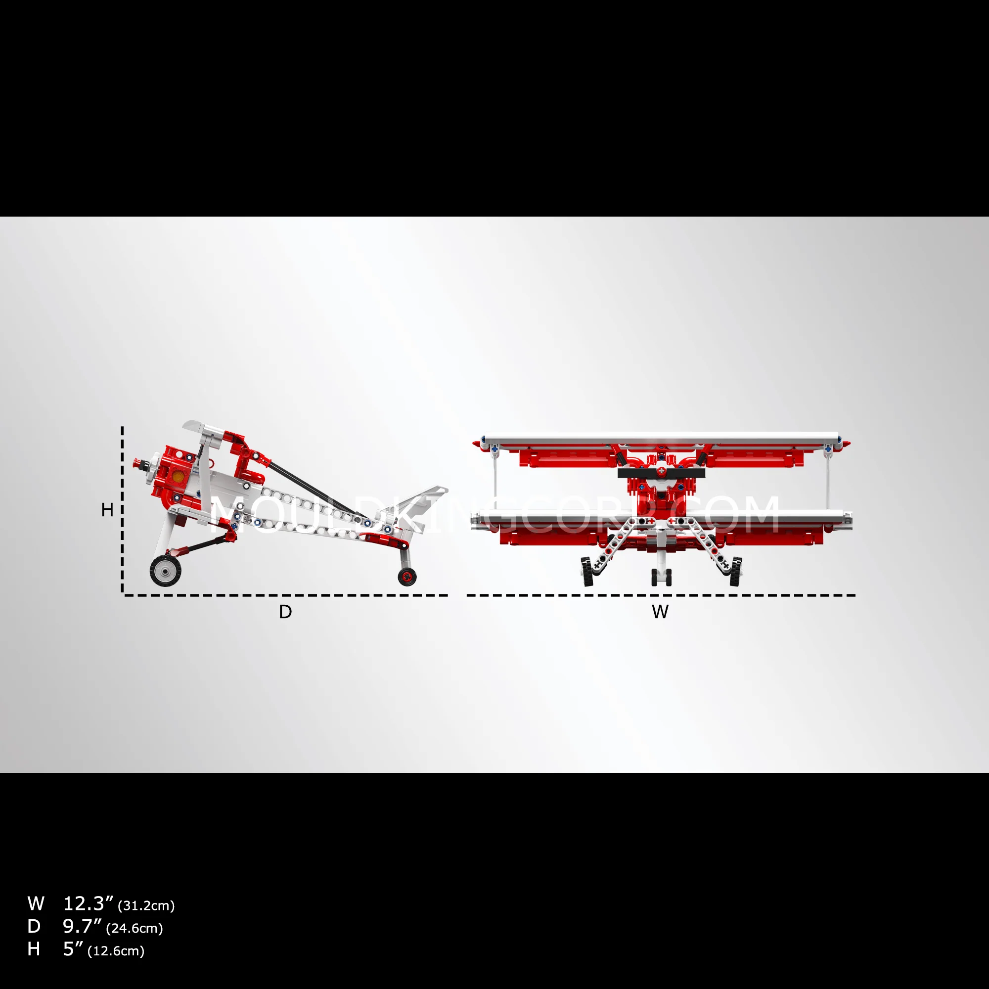 Mould King 24049 Red Ciplane Model Building Set | 300 Pcs - Image 5
