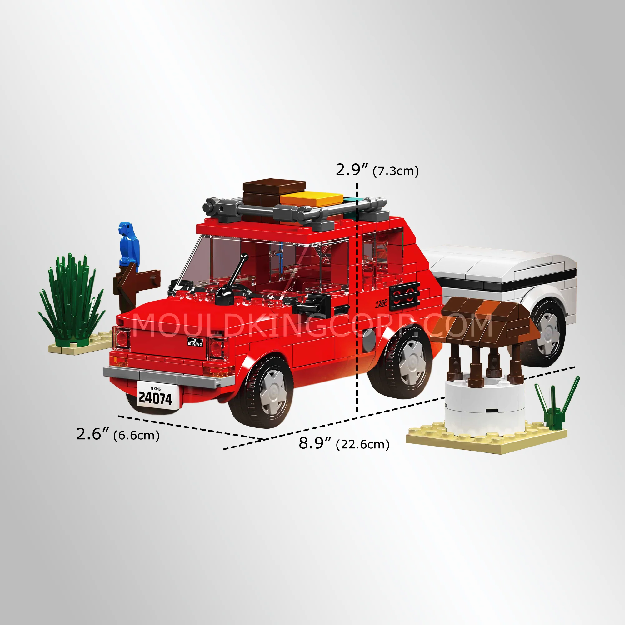 Mould King 24074 Fiat 126P Outdoor Adventure Building Set | 393 Pcs - Image 5