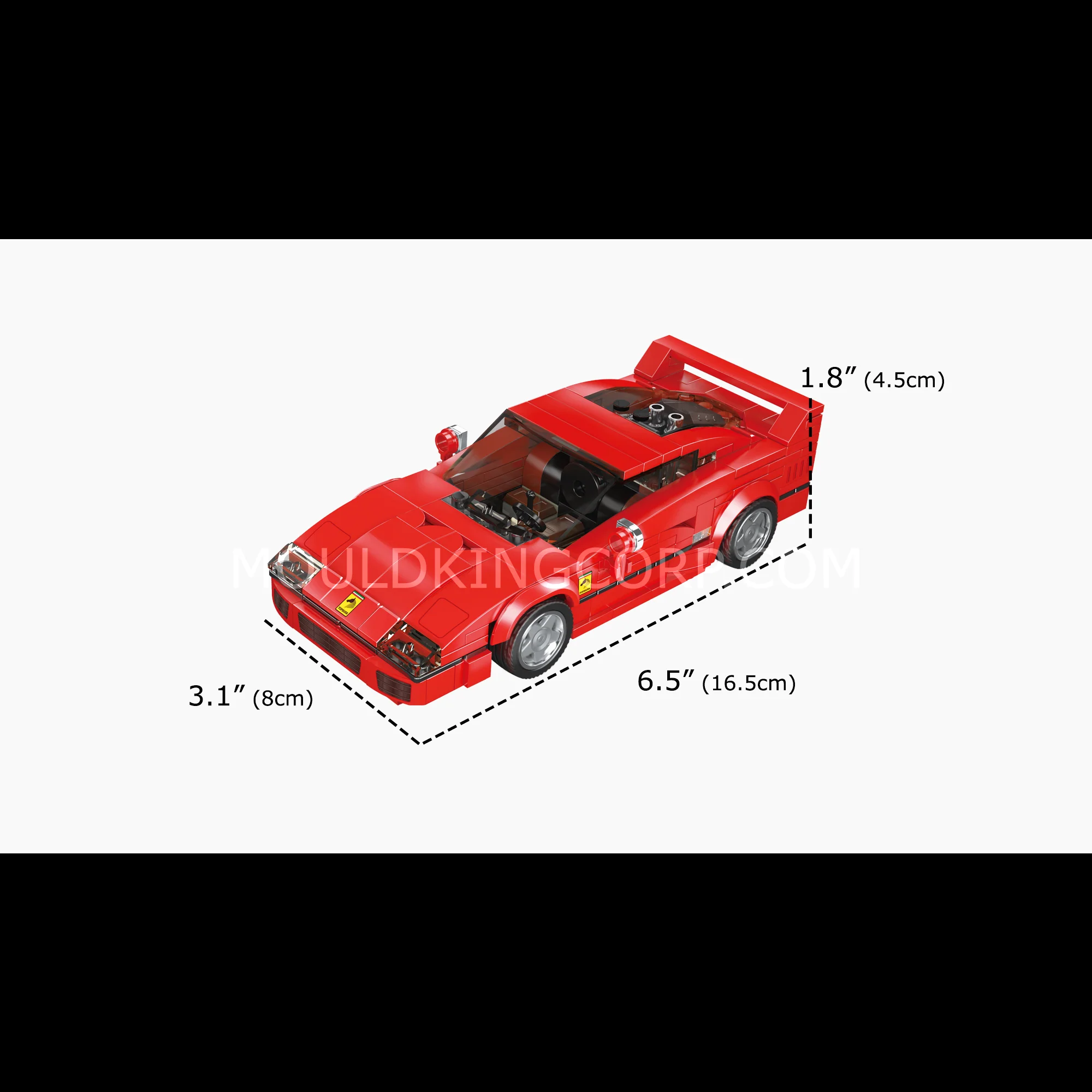 MOULD KING 27038 Rosso Corsa F40 Car Model Building Set | 338 PCS - Image 6