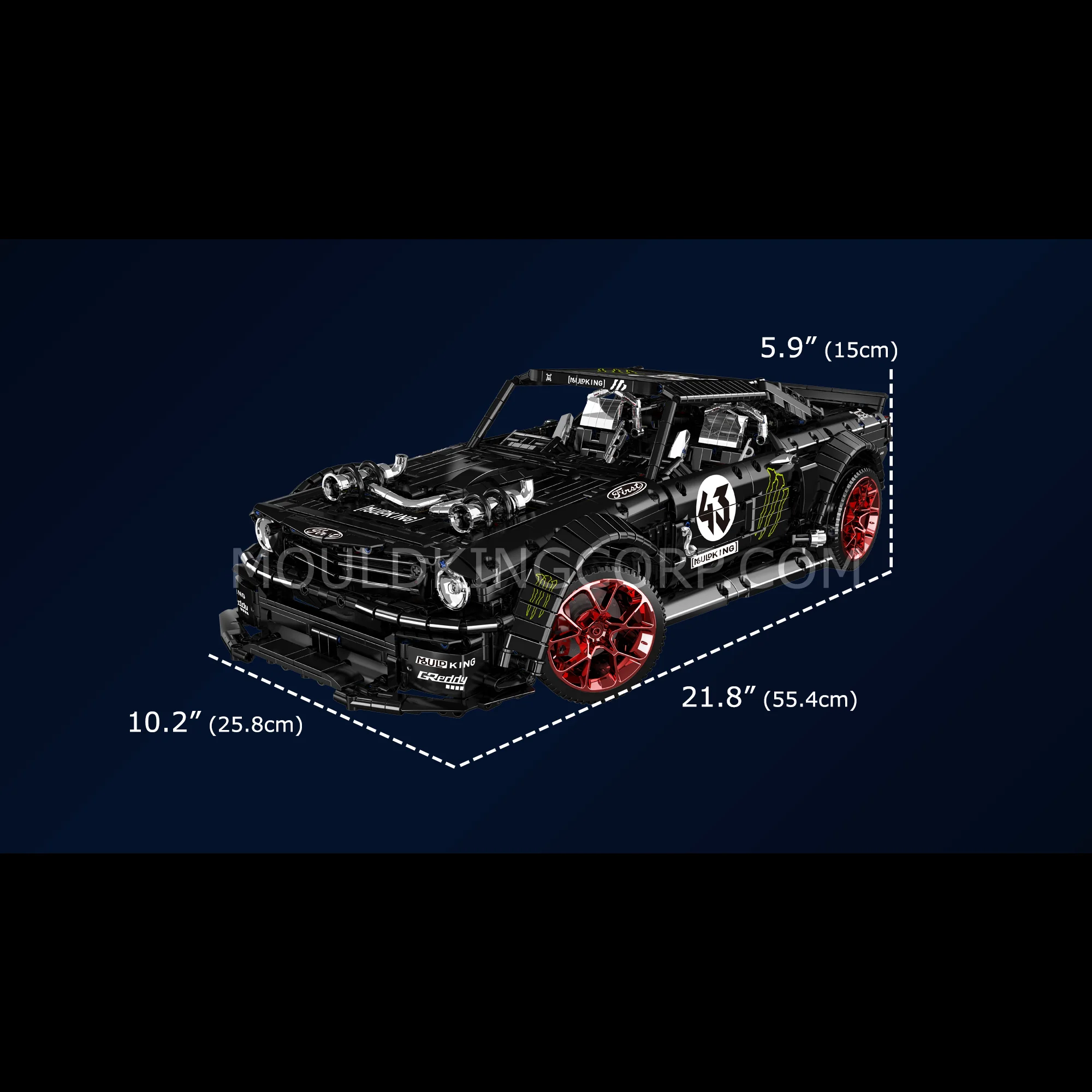 Mould King 13108S Mustang 1,400BHP Remote Controlled Sports Car Model Building Set | 3,201 - Image 6