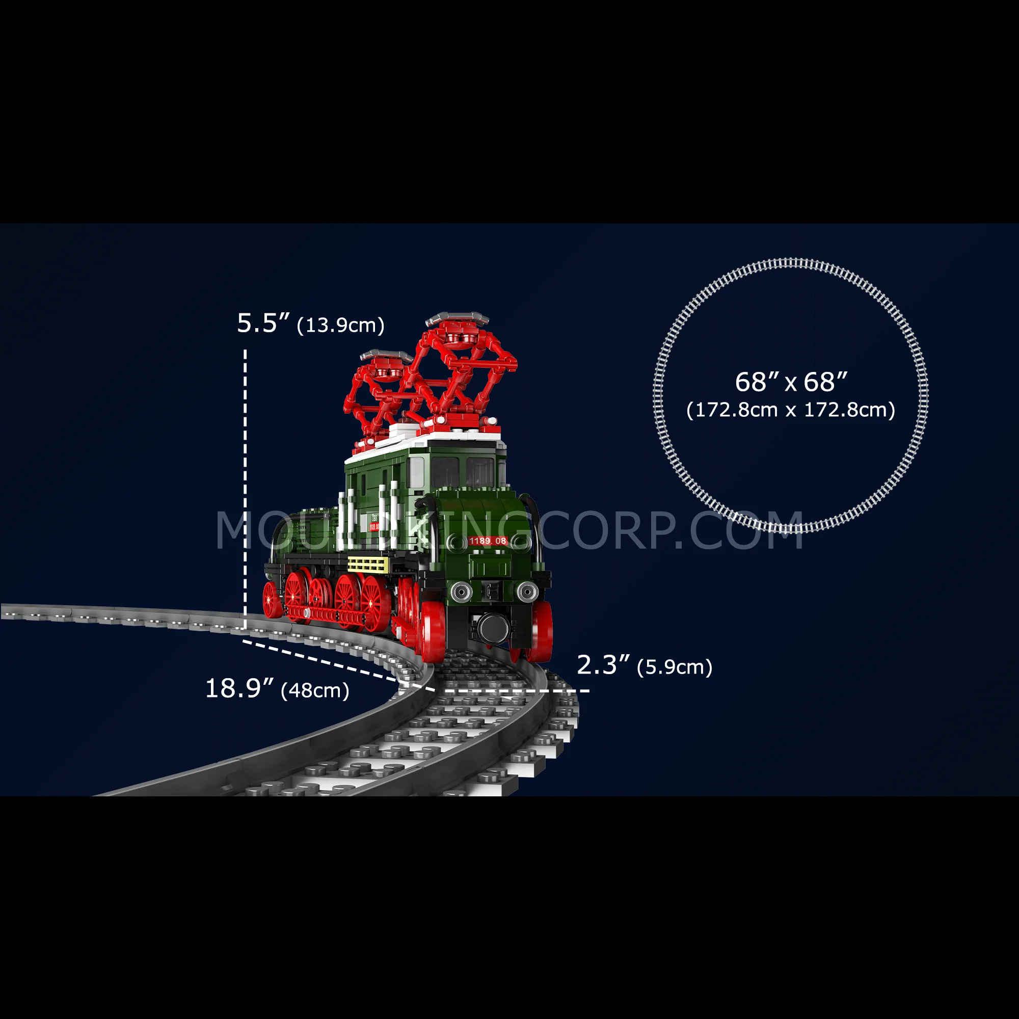 Mould King 12023 OBB 1189.08 Electric Locomotive Building Set | 919 PCS - Image 6