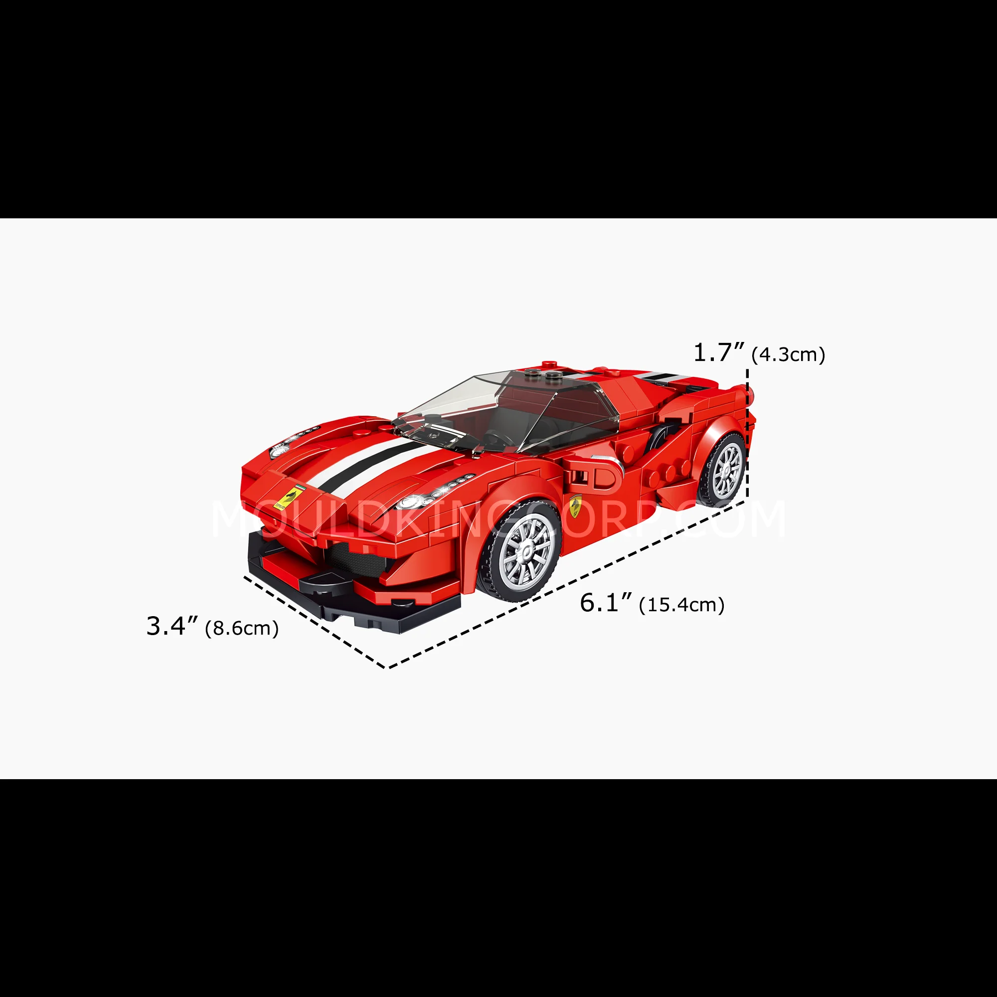 Mould King 27006 The 488 GTB Mini Sports Car Building Set | 329 PCS - Image 6