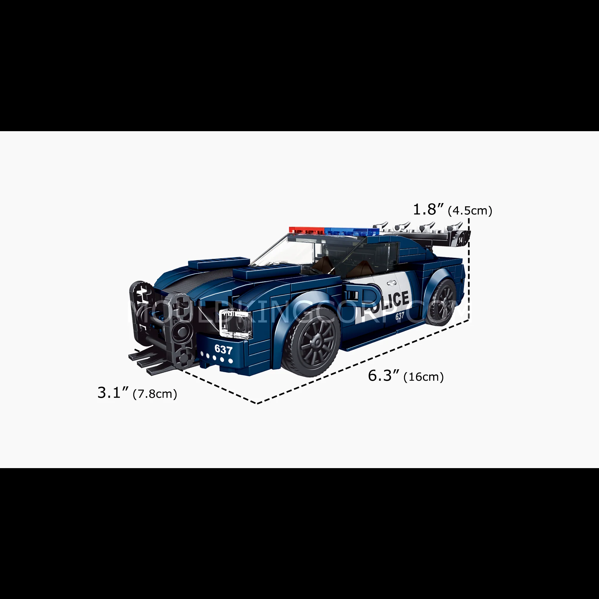 Mould King 27002 The Barricade Police Mini Sports Car Building Set | 356 PCS - Image 6